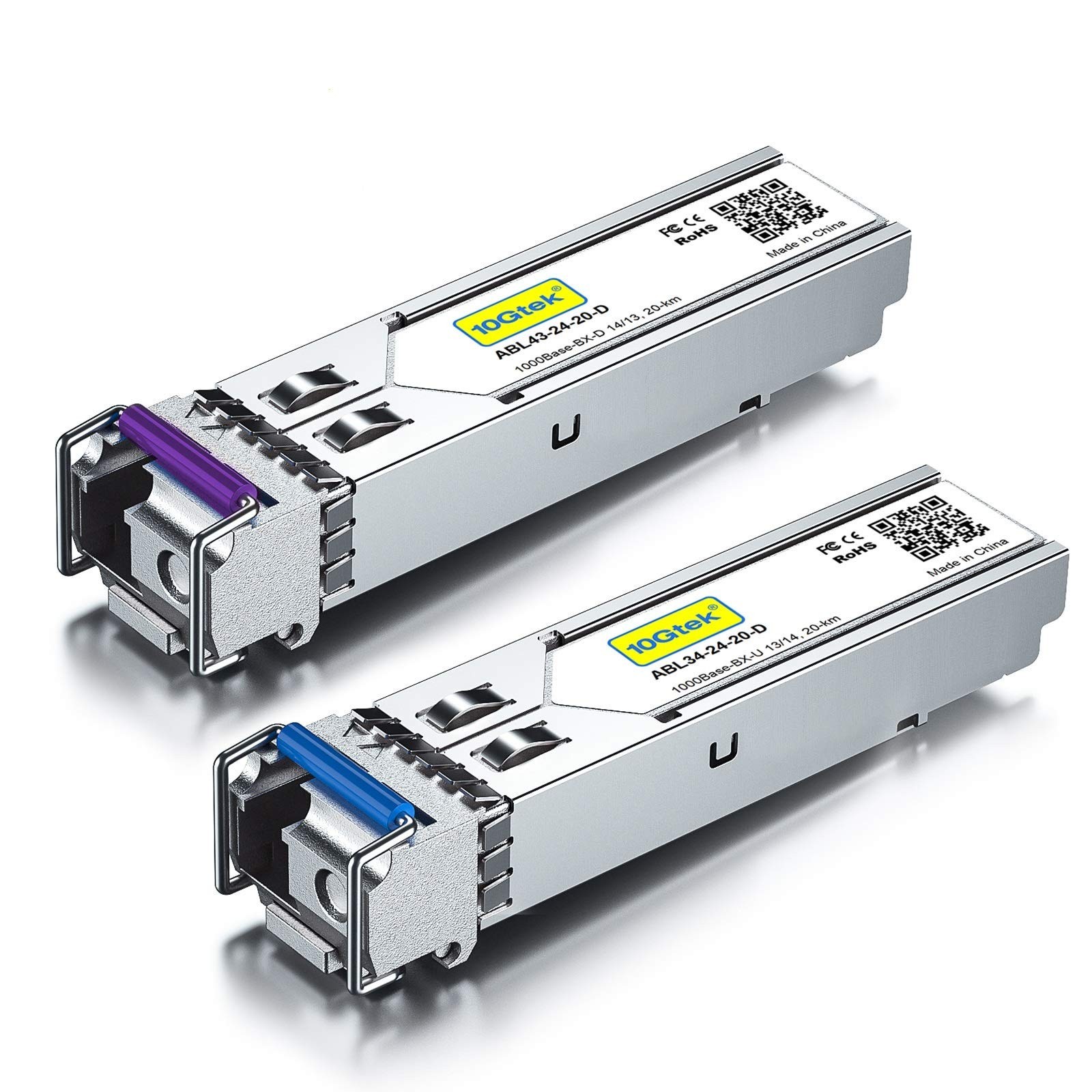 10Gtek a Pair of 1.25G SFP Bidi Transceiver, 1000Base-BIDI SingleMode Simplex...