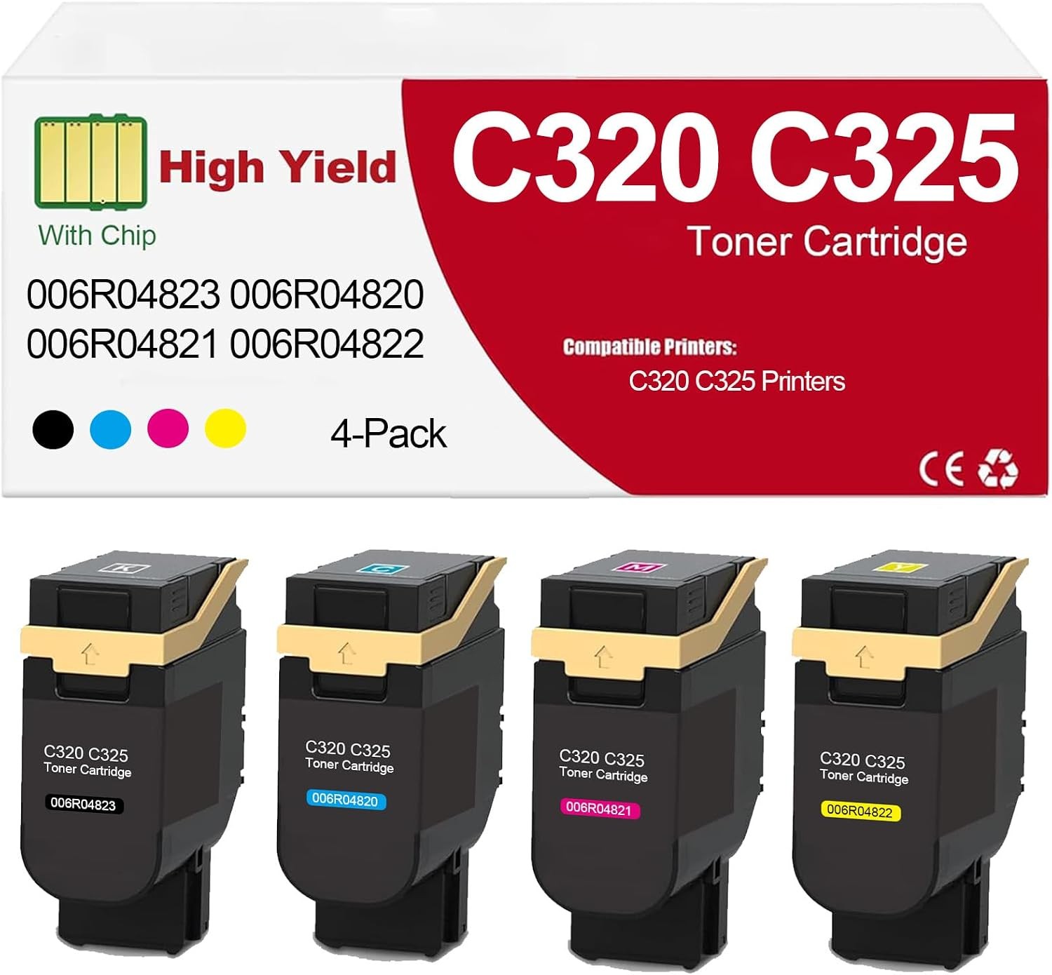 Toner Cartridge Replacement for Xerox C320 C325 (006R04820-006R04823) Series