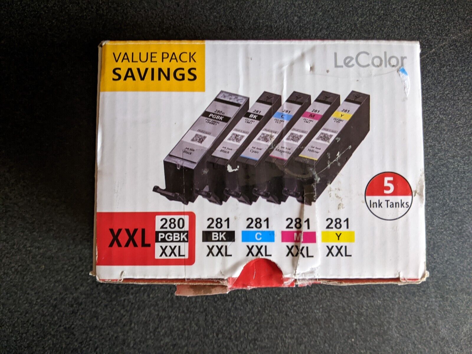 Le Color PGI-280 CLI-281 5 Color Cartridges . Canon Replacement New Expires 9/25