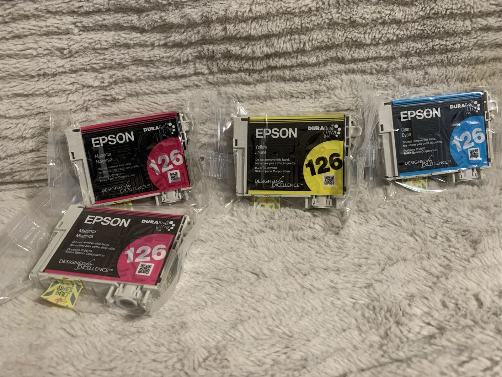 Epson 126 Ink Cartridges/ 2 Magenta ,Yellow & Cyan Durabrite Ultra Ink , Sealed