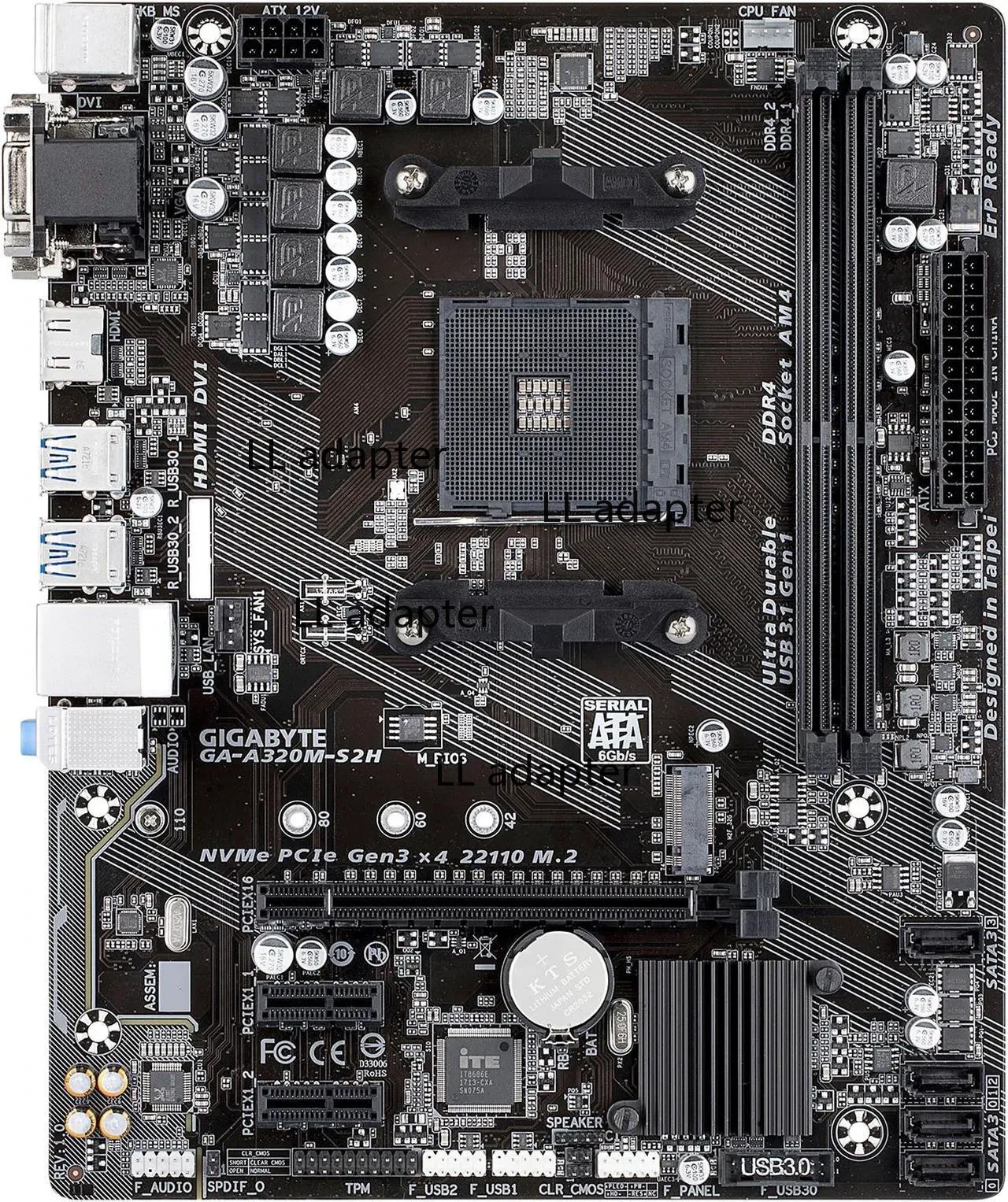 GIGABYTE GA-A320M-S2H AM4 AMD A320 USB 3.1 HDMI Micro ATX AMD Motherboard