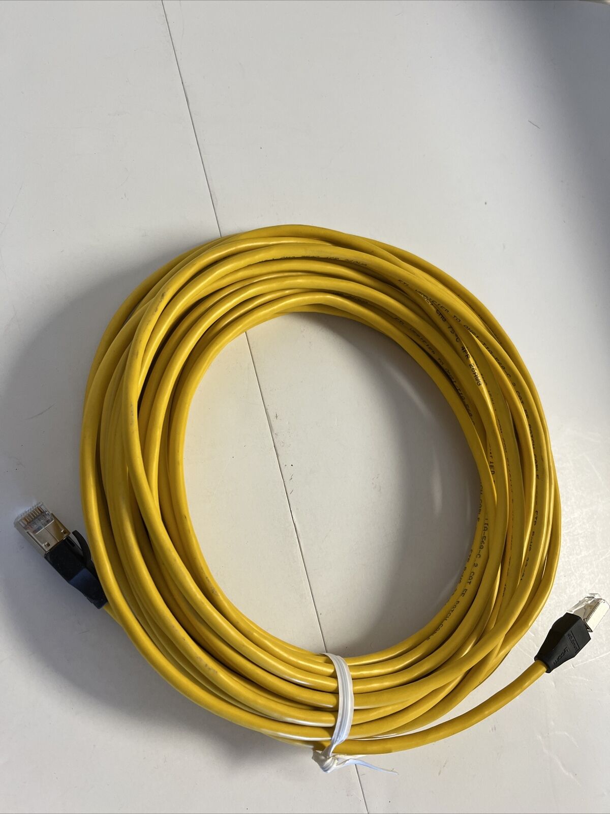 L-Com New Opened Shielded Cat 5E EIA568 Patch Cable, RJ45 Yellow 50ft