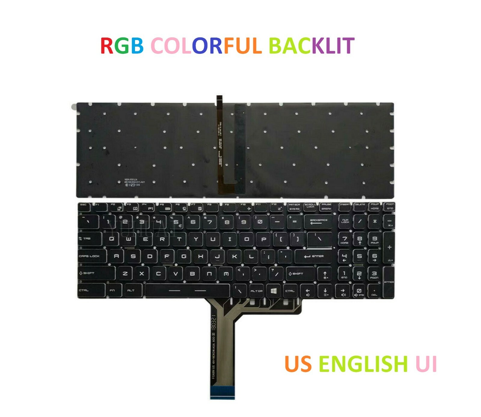 New RGB Keyboard for MSI MS-16H8 MS-16K4 MS-16K3 MS-16K2 Colorful Backlight US