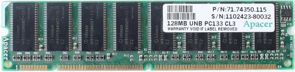 Memory 128mb unb pc133 cl3 p/n: 71.74350.115, 168p