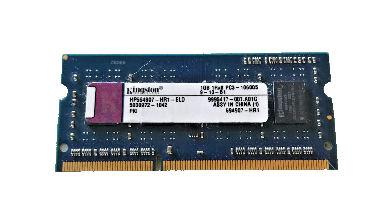KINGSTON 2GB PC3-10600S LAPTOP MEMORY HP594907-HR1-ELD
