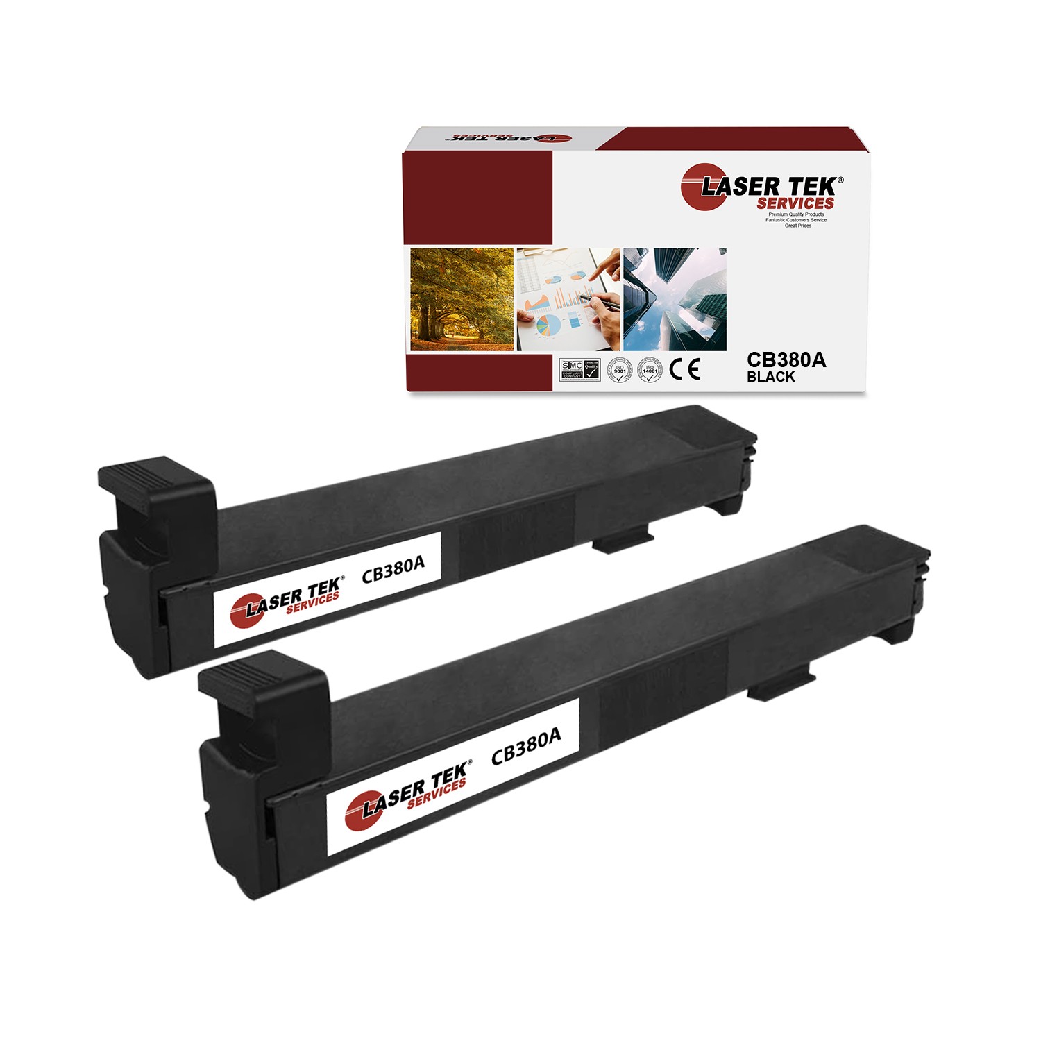 2Pk LTS 823A CB380A Black  Compatible for HP LaserJet CP6015de CP6015dn Toner