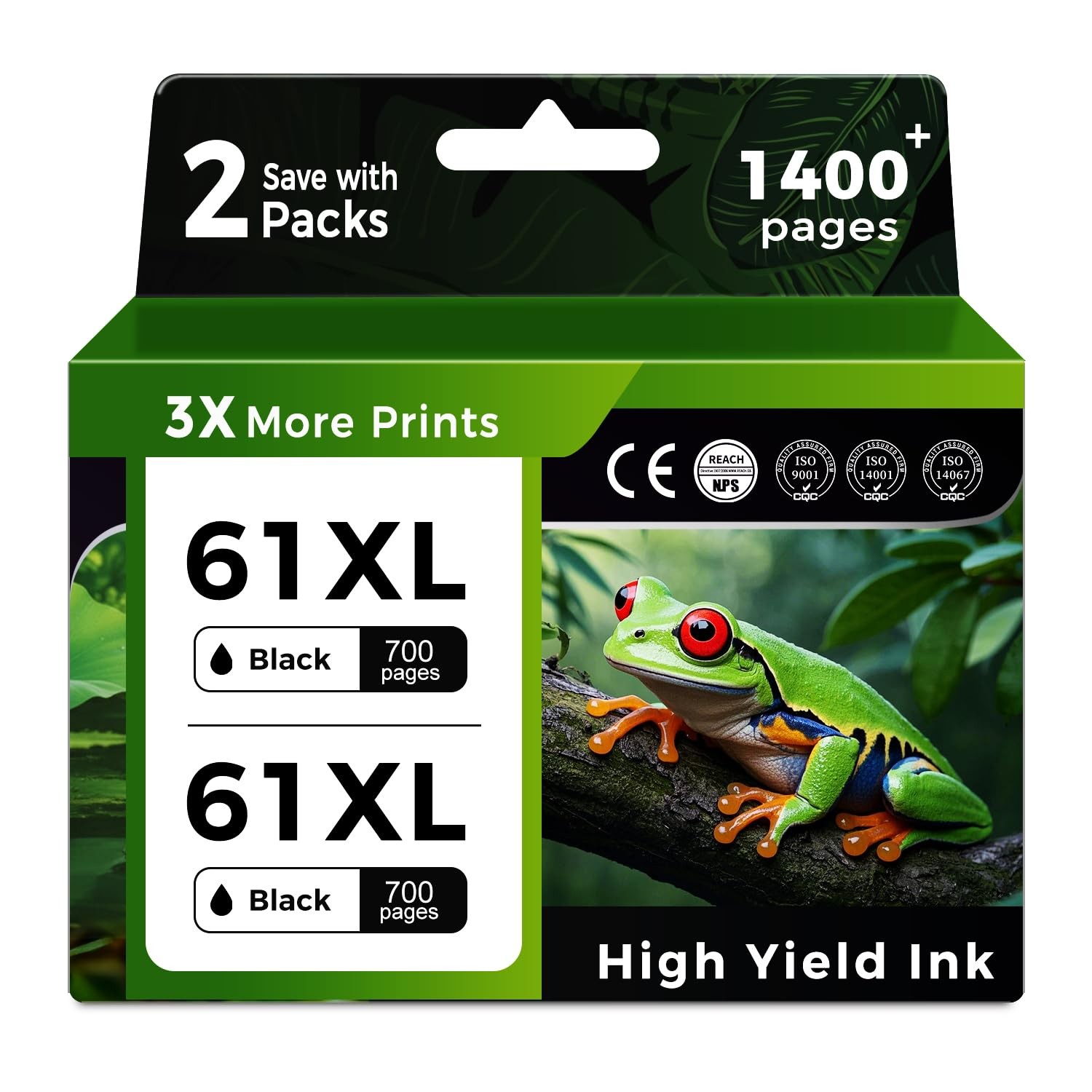 61XL Black Ink Cartridge for HP Printers Replacement