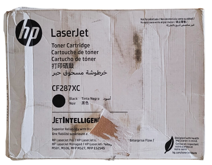 HP LaserJet CF287XC Black Toner Cartridge With Rough Box