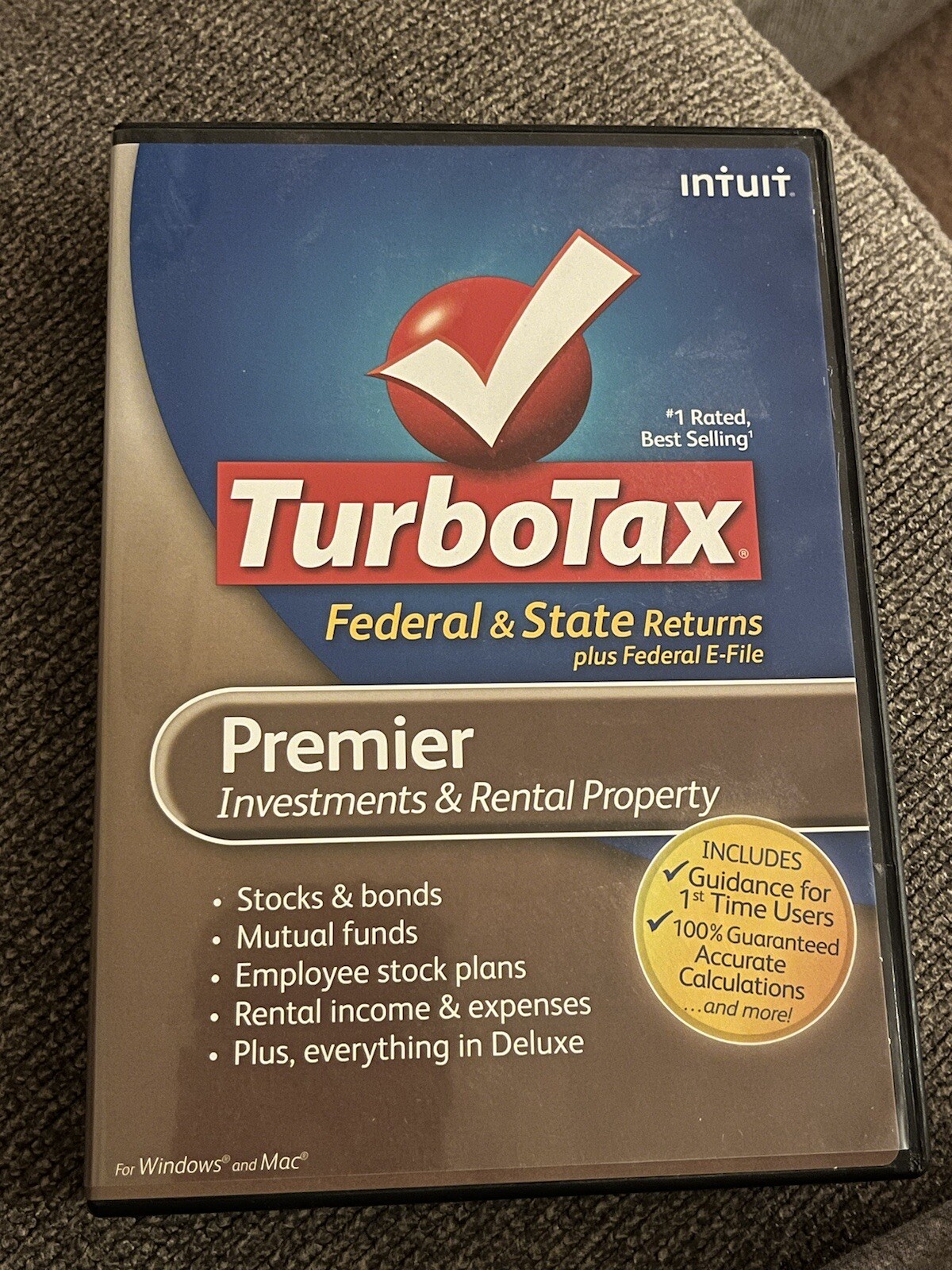 TurboTax 2010 Premier Federal State Investments Rental Property Windows Mac