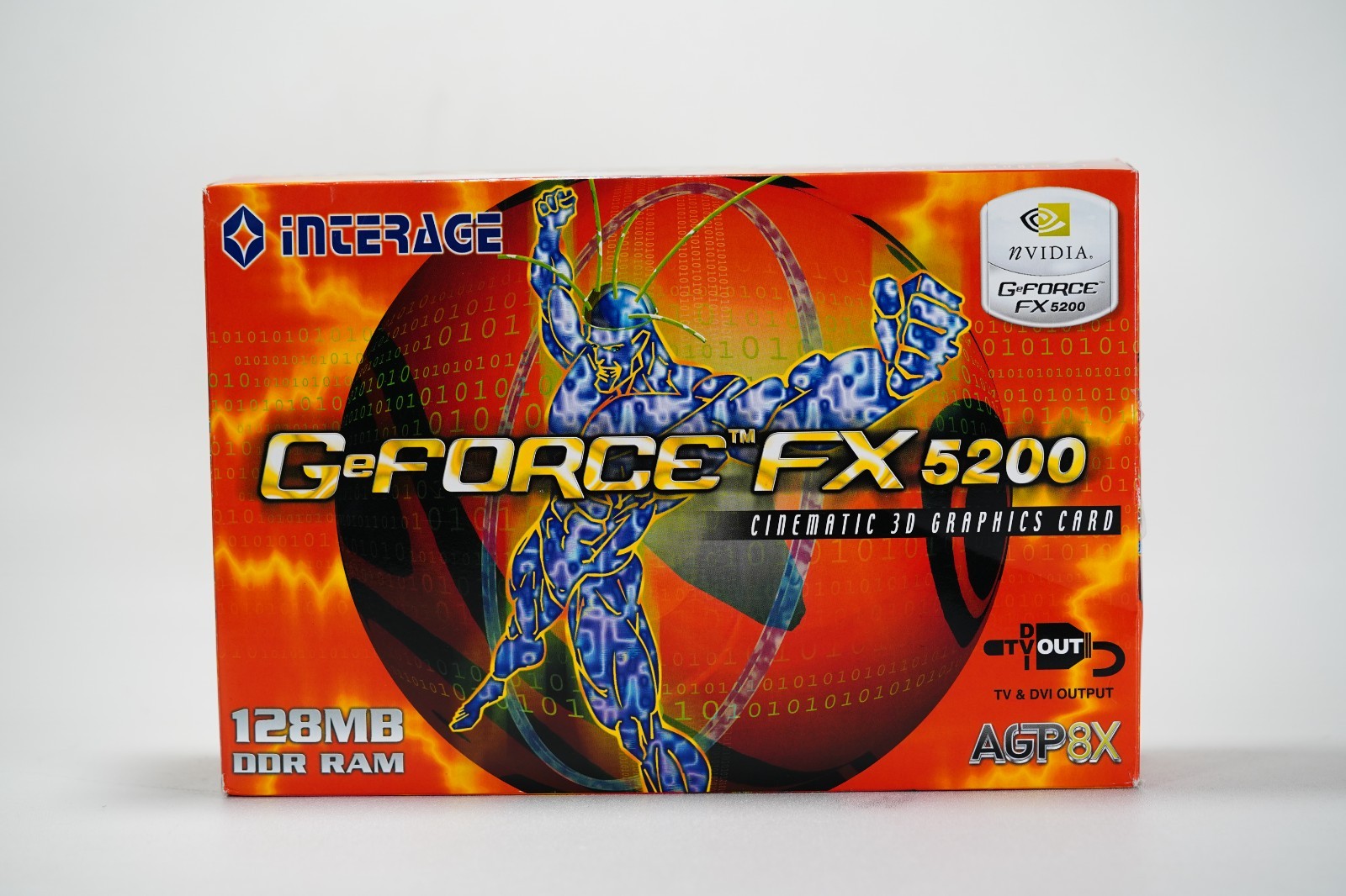 Interage NVIDIA GeForce FX 5200 AGP 128MB DDR Graphics Card VGA S-Video