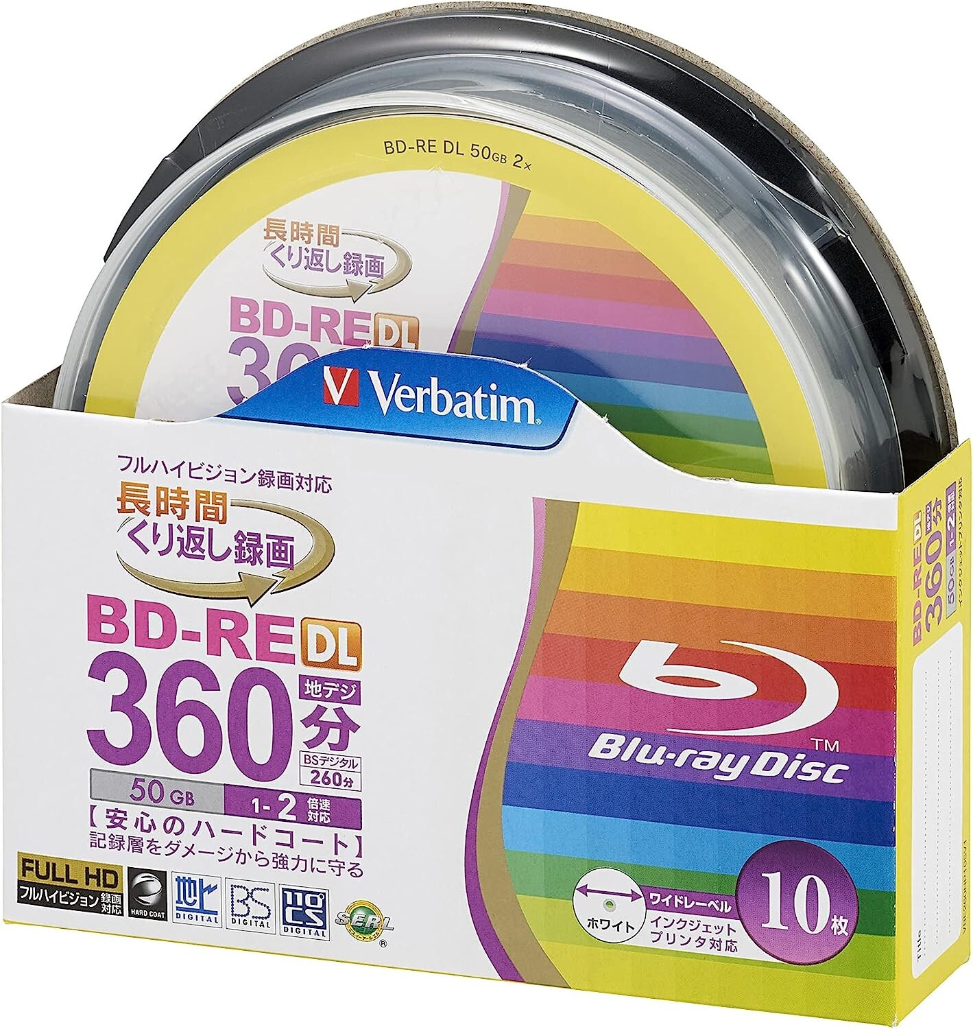 Verbatim Bluray BD-RE DL 50GB 10 sheets Rewritable VBE260NP10SV1