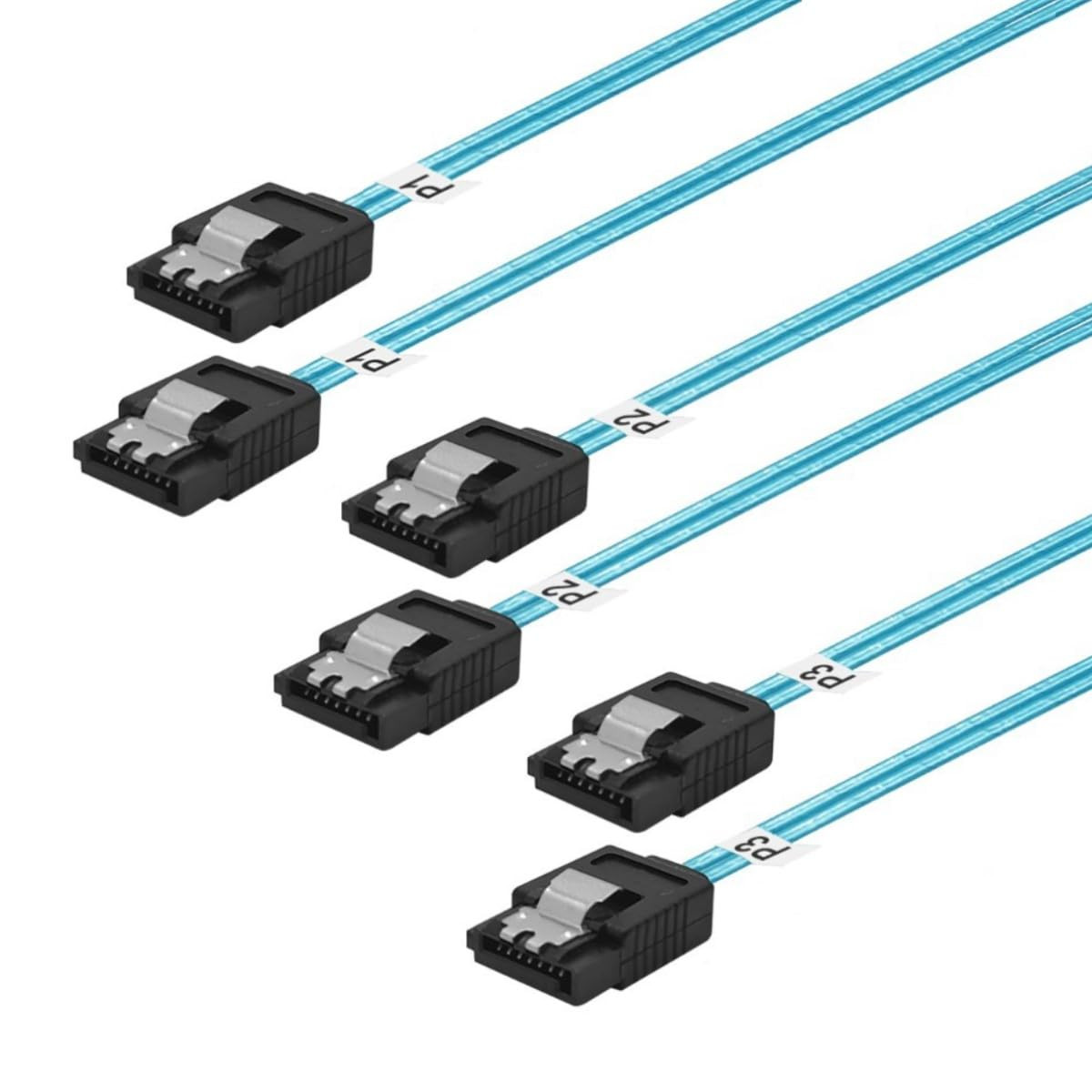 Thin SATA-III Cable:12 Inches,3 Pack Flexible Short SATA-Cables