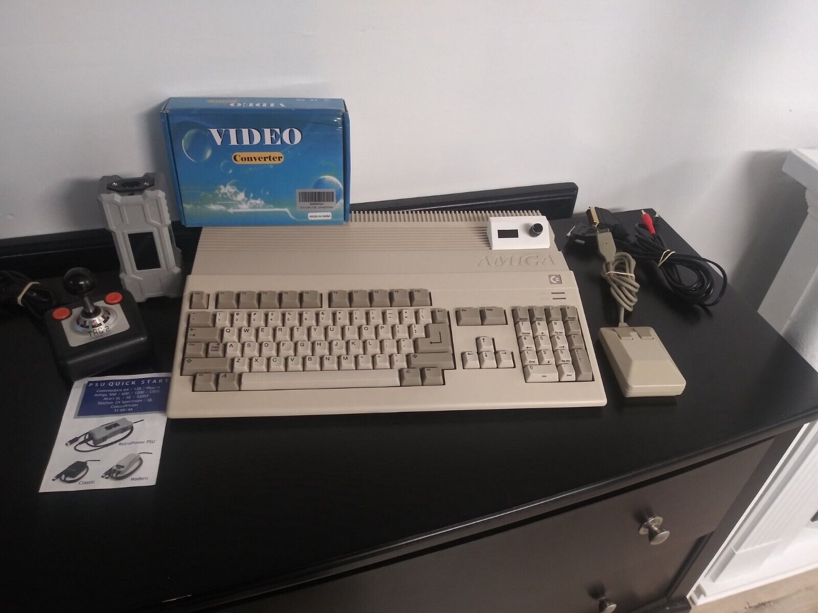Commodore Amiga 500 Computer (Australian) New US PSU Gotek Scart to HDMI Tak