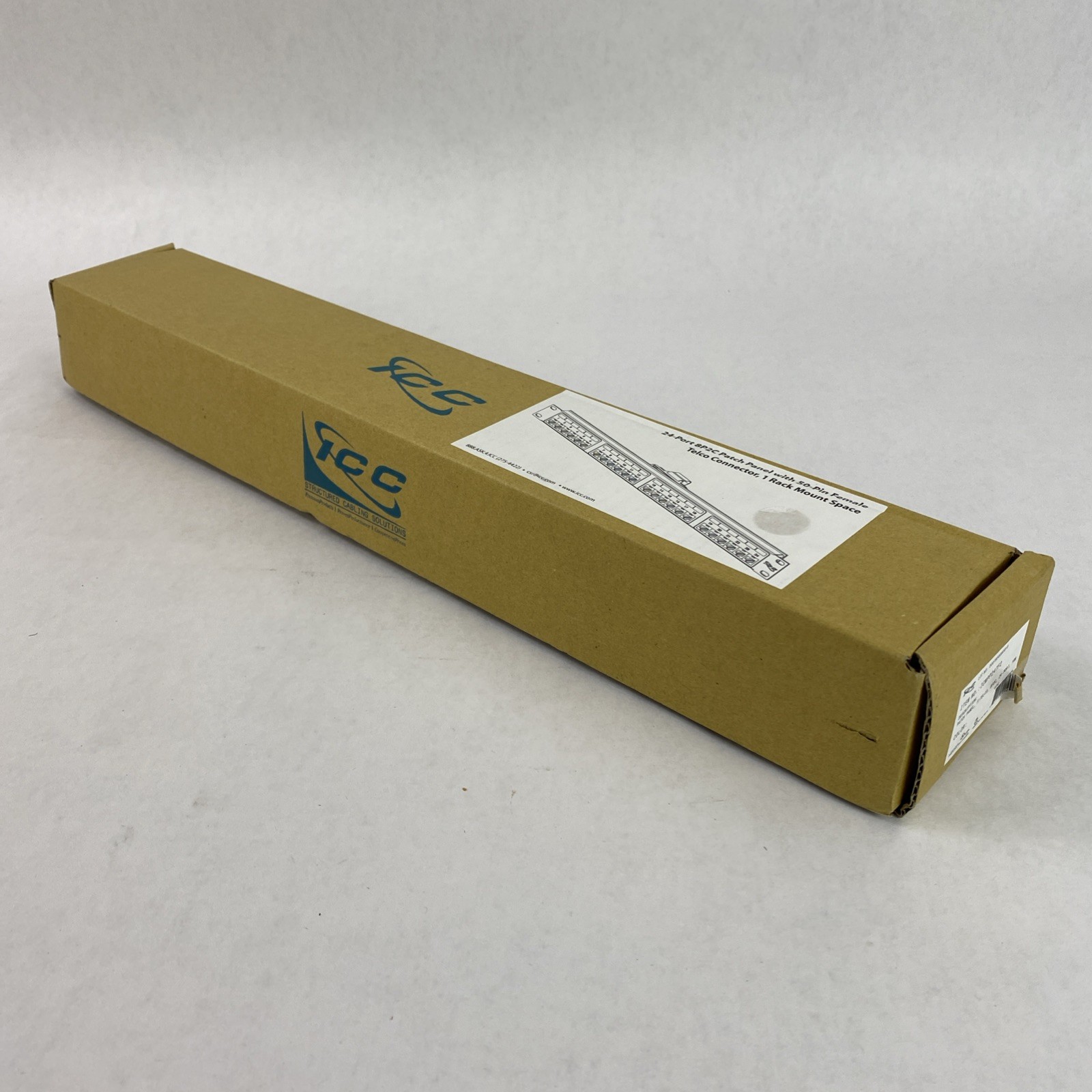 ICC 24- port 8P2C Patch Panel with 50-Pin Female Telco Connector 1 Rack Mount 