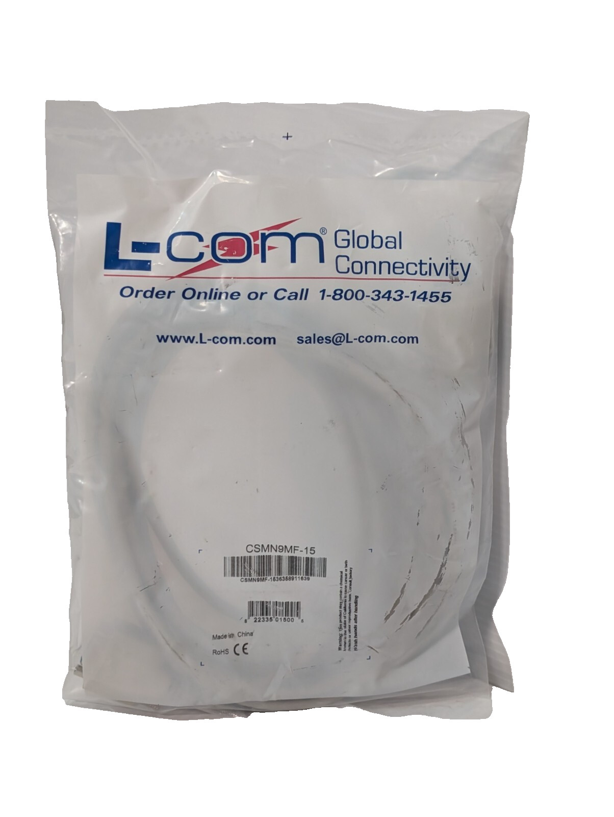 L-Com CSMN9MF-15, 15 Foot Deluxe Shielded D-Sub Computer Connector Cable