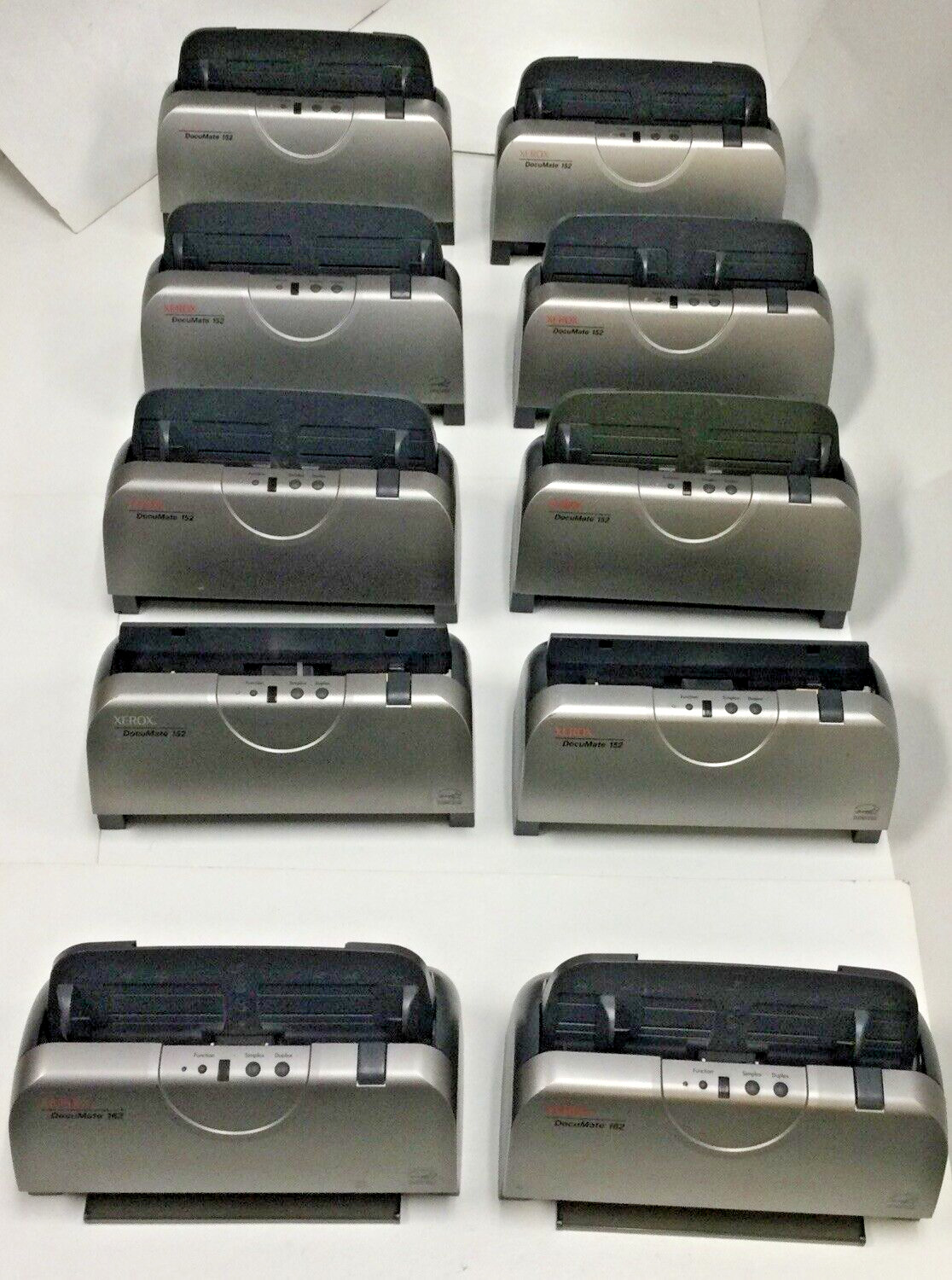 Wholesale lot of 10 XEROX DocuMate 152 (8) 162 (2) Scanners  -  All Power on