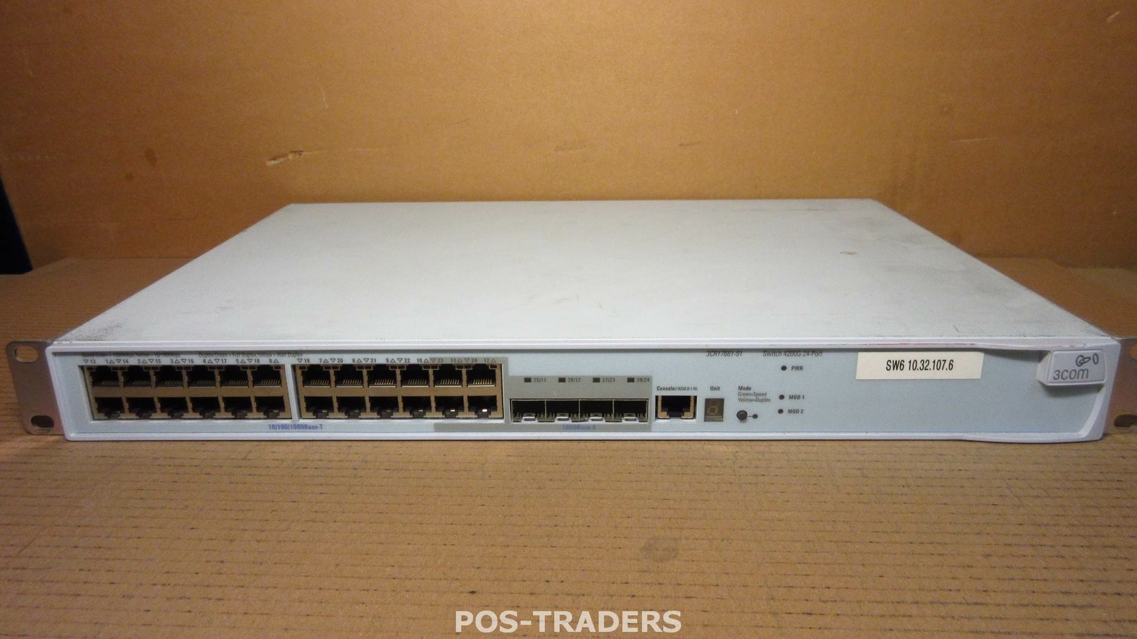 3COM 3CR17661-91 4200G 24-Port 10/100/1000 RJ-45 Gigabit 4x SFP Managed Switch