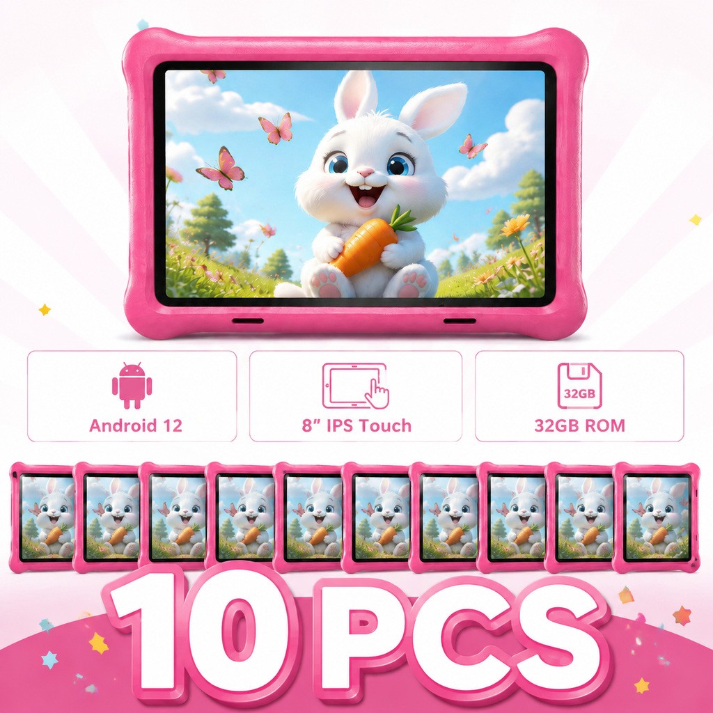 10pcs AEEZO 8" Tablet Android 13 2+32GB WIFI Quad-Core Tablet Dual Camera