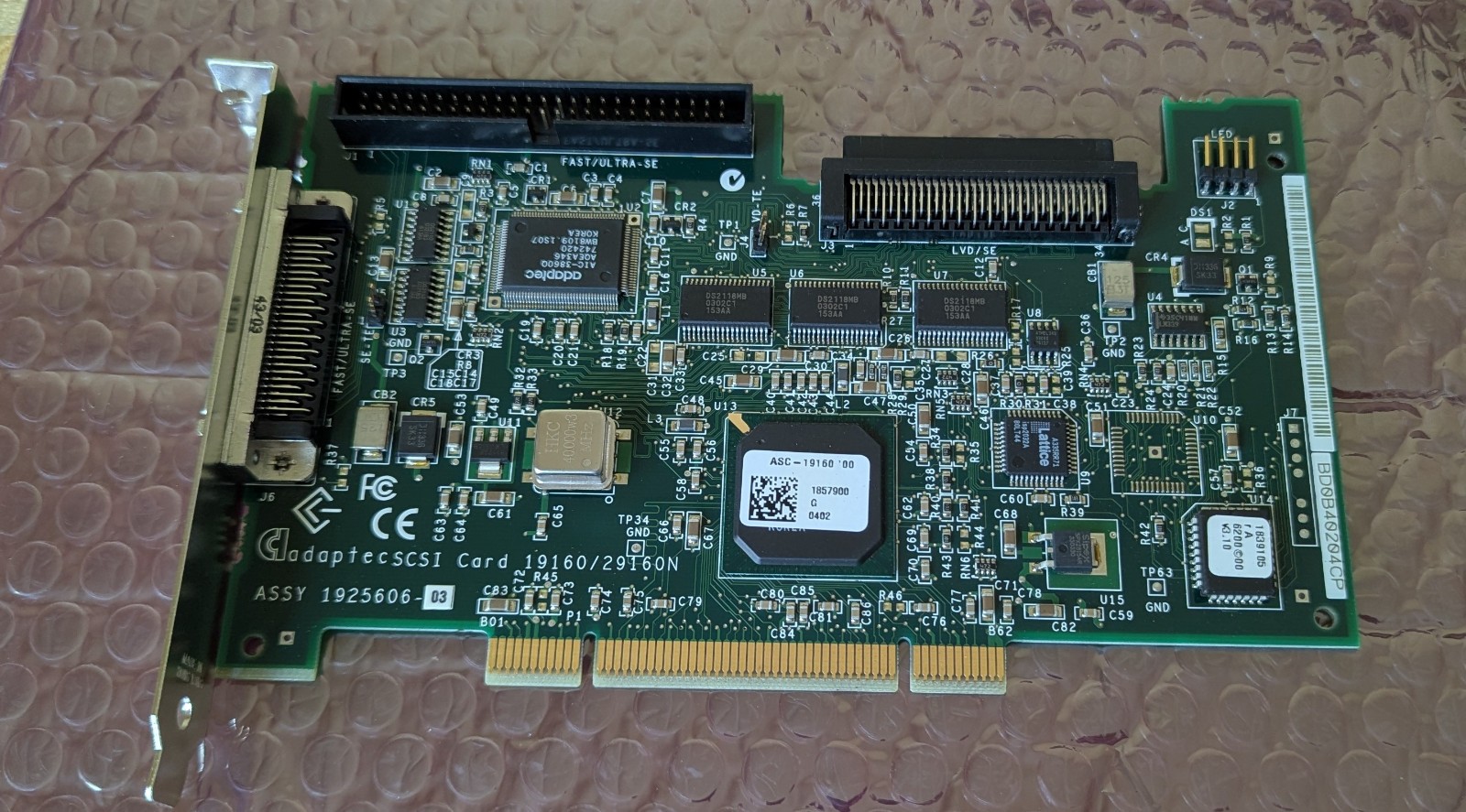 Adaptec 19160/29160N SCSI Interface Card LVD Controller Adapter PCI 1925606