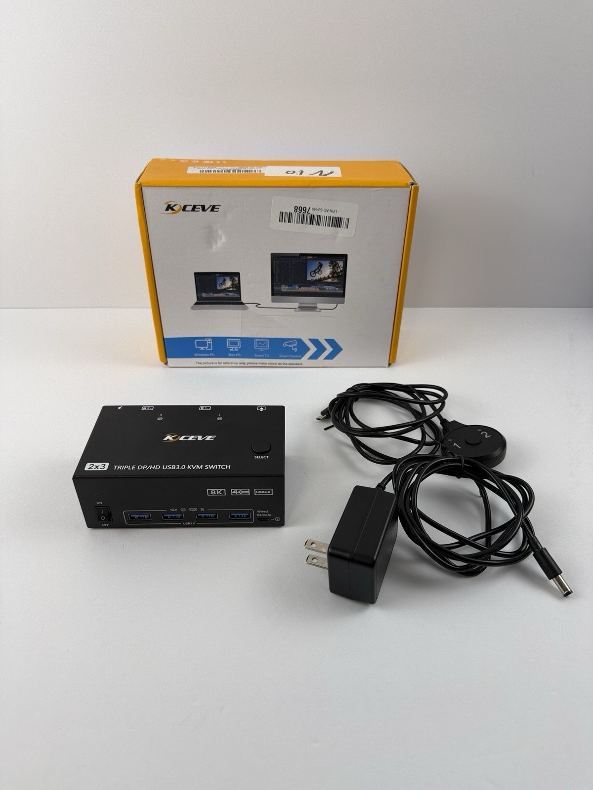 KCEVE Ports KVM Switch Three Display 4K HDMI KVM Three Monitor KC-KVM203DH 2x3
