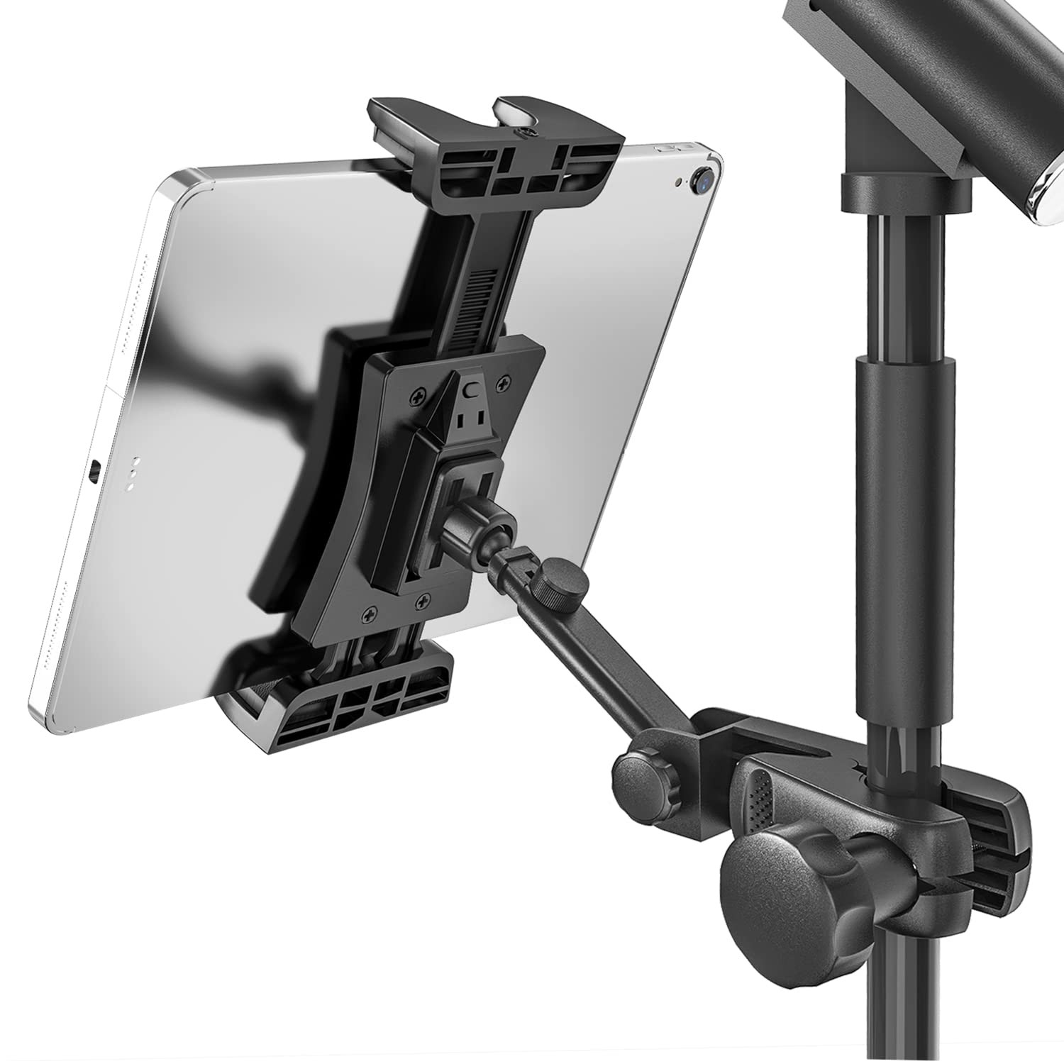 Tablet Holder for Microphone Stand, Mic Music Stand Tablet Holder for iPad, 3...
