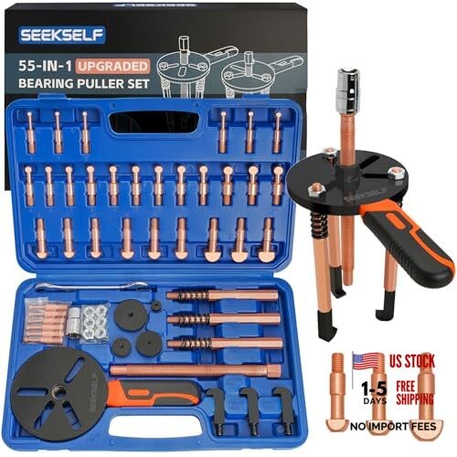 55-in-1 Bearing Puller Kit, Blind Hole Bearing Puller Set, Inner Outer Bearing 