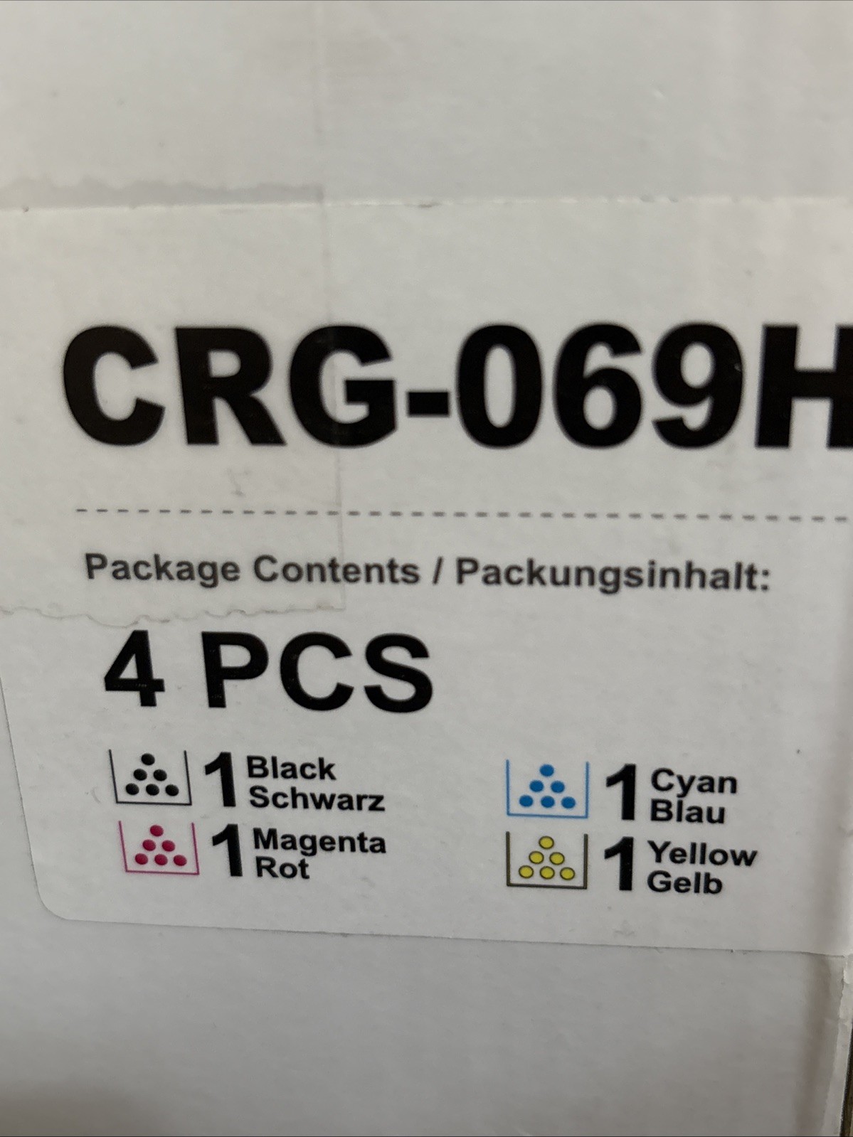 NIOB CRG 069H CANON COMPATIBLE 4 Pcs BLACK CYAN MAGENTA YELLOW