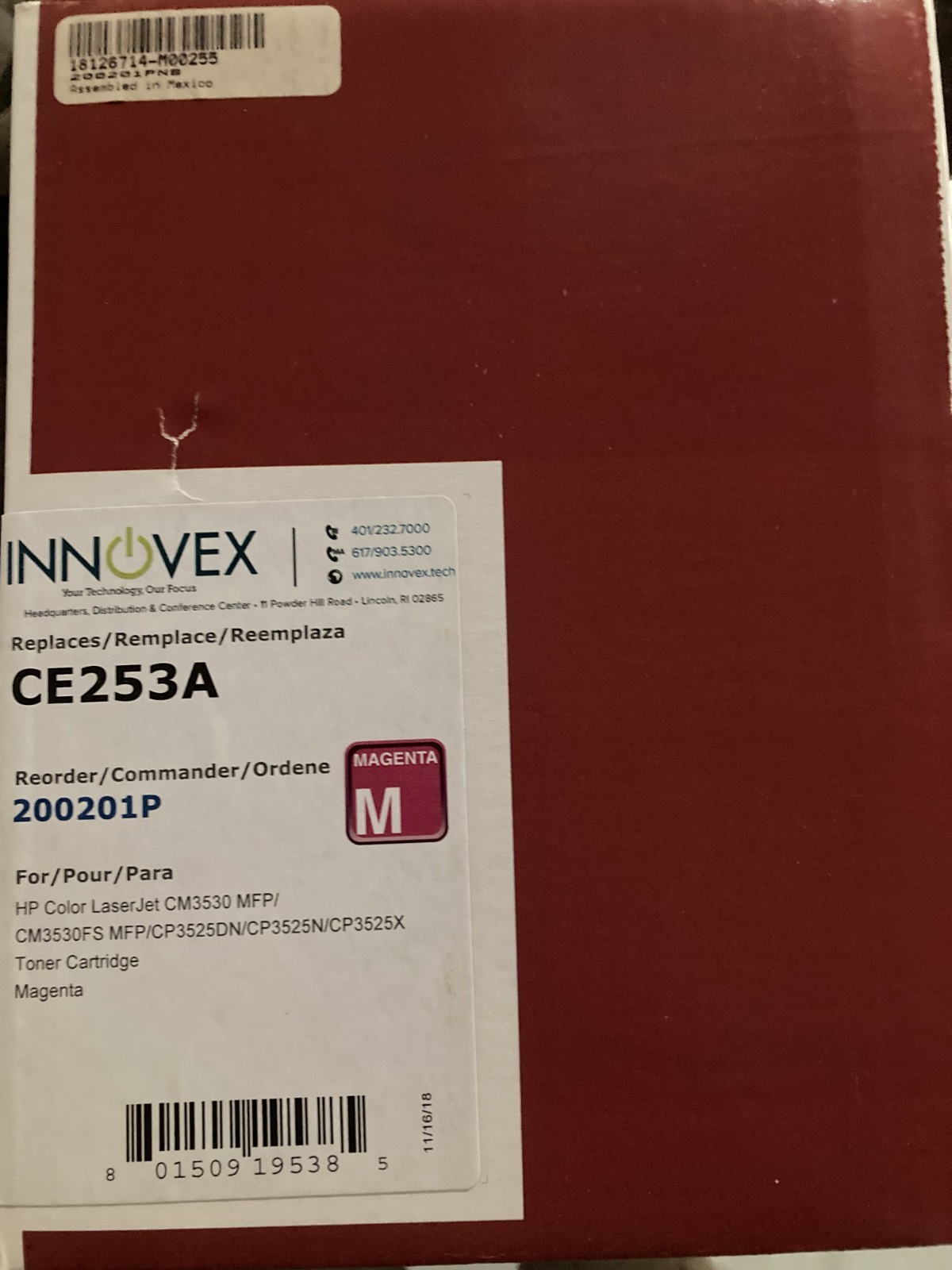CE253A 200201P Innovex Replacement for Magenta Laser Toner Cartridge