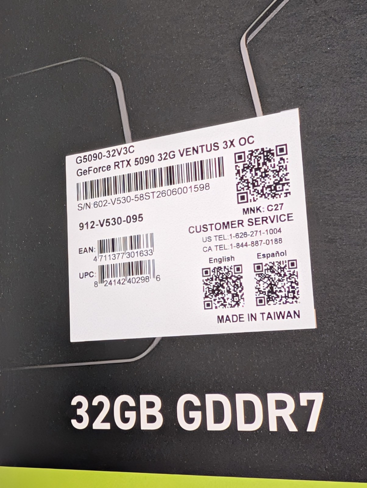 MSI GeForce RTX 5090 32GB GDDR7 VENTUS 3X OC Graphics Card