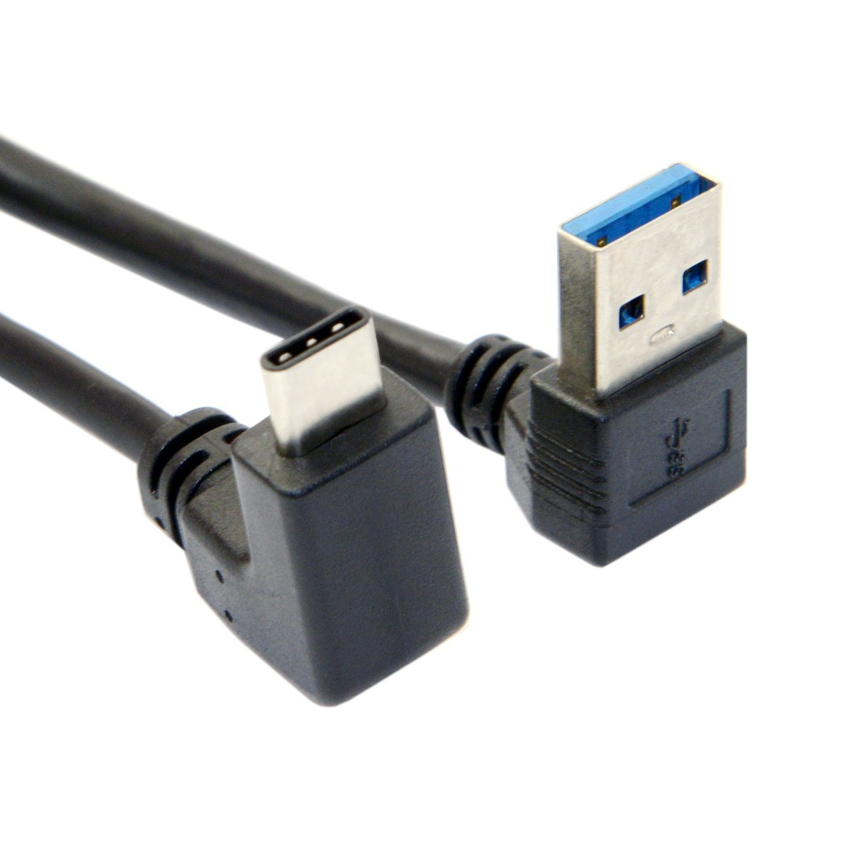 Cablecc USB 3.1 USB-C Up Down Angled to 90 Degree Down Angled A Male Data Cable