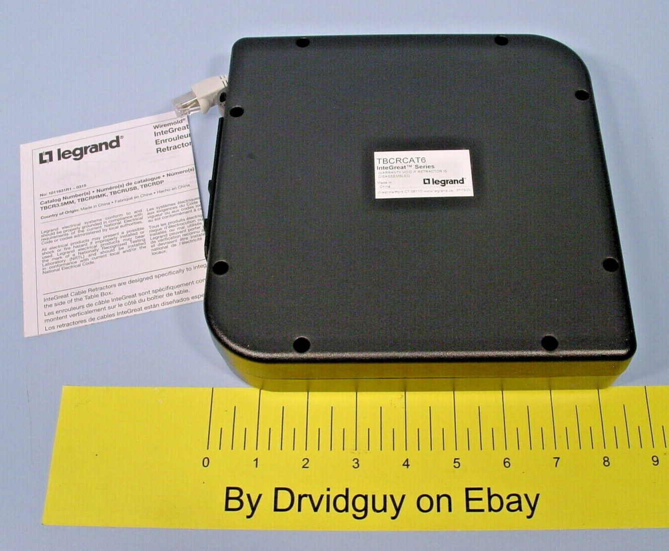 Legrand TBCRCAT6 Wiremold Retractor Cassette for CAT6; Black
