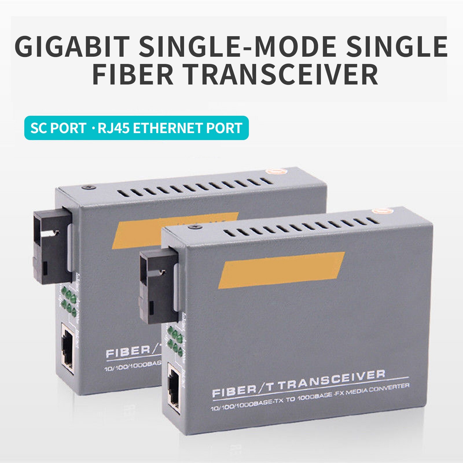 Gigabit Fiber Optical Media Converter Transceiver 1000Mbps Single Fiber SC Port
