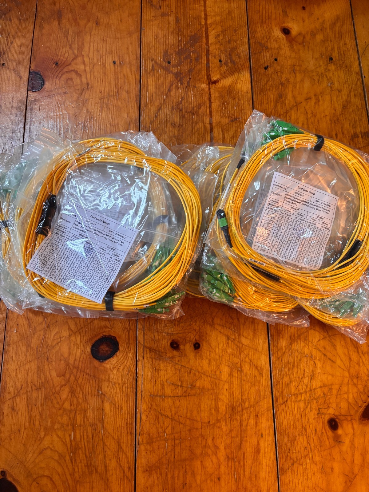 Single Mode 12-Core MPO Female to SC/APC Fiber Optic Cable 3M SM Jumpers QTY 16