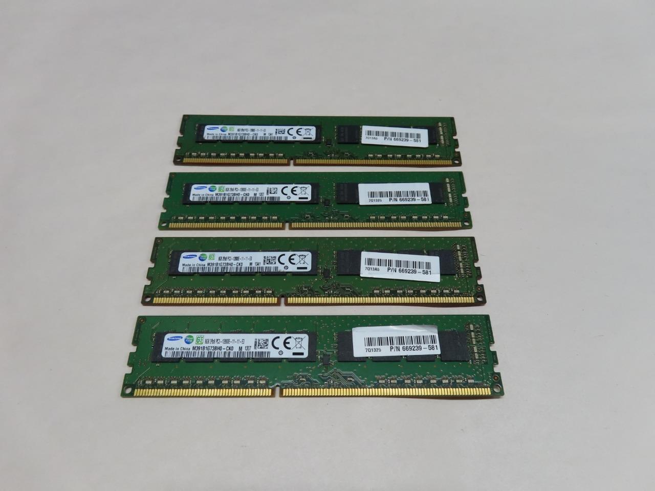 32GB (4X 8GB) SAMSUNG HP 669239-581 2RX8 PC3L-12800E DDR3 1600MHZ MEMORY
