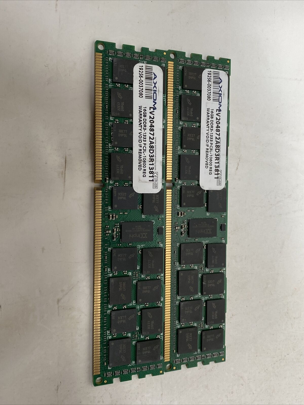 Lot Of 2 - Axiom 16GB DDR3-1333 PC3L-106000 REG LV204872A8D3R13811