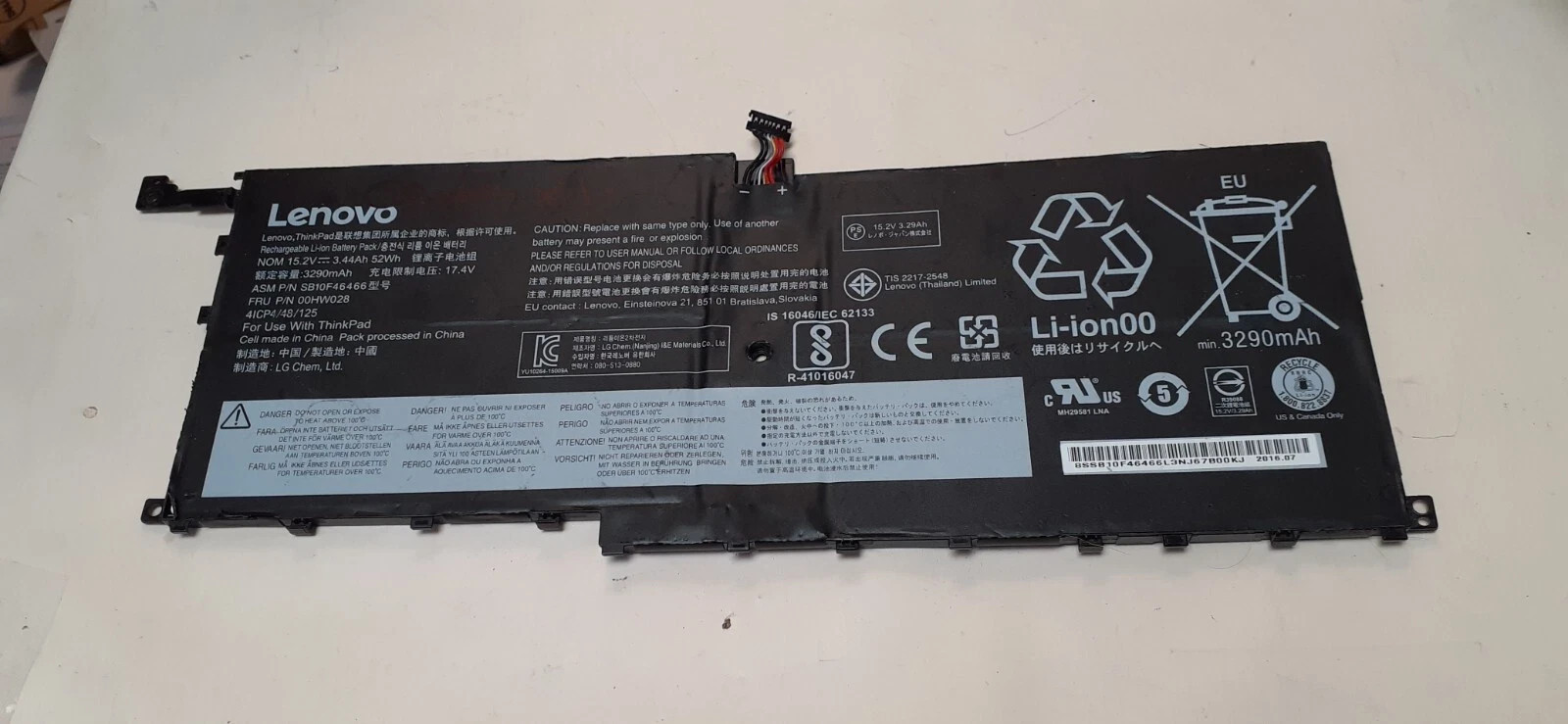 New Genuine 00HW028 00HW029 01AV438 01AV439 Battery for Lenovo ThinkPad X1C Yoga