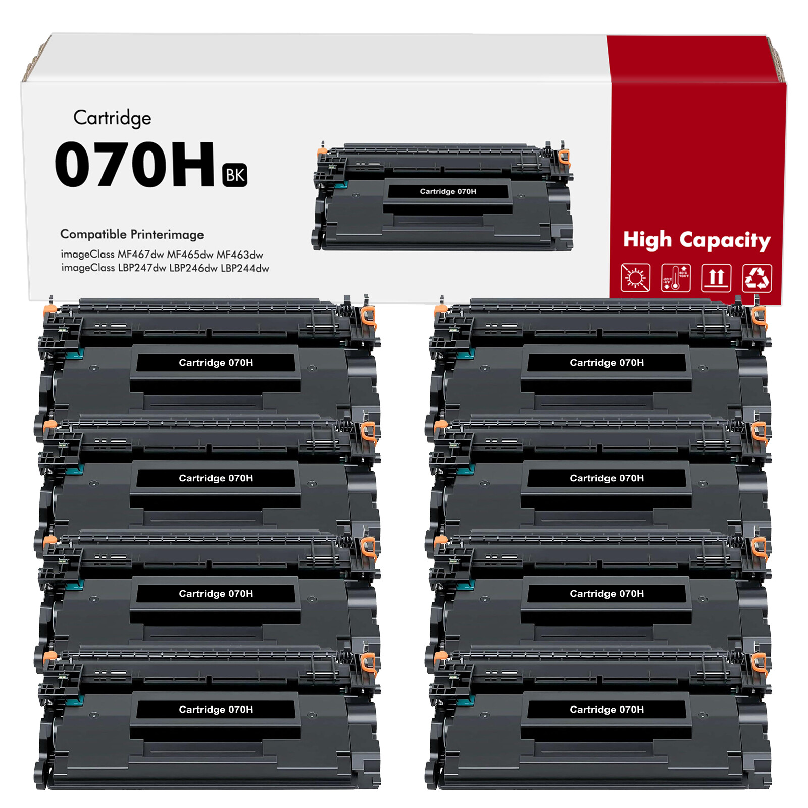 8PK 070H Black Toner for Canon ImageCLASS LBP243dw LBP244dw LBP246dw LBP247dw