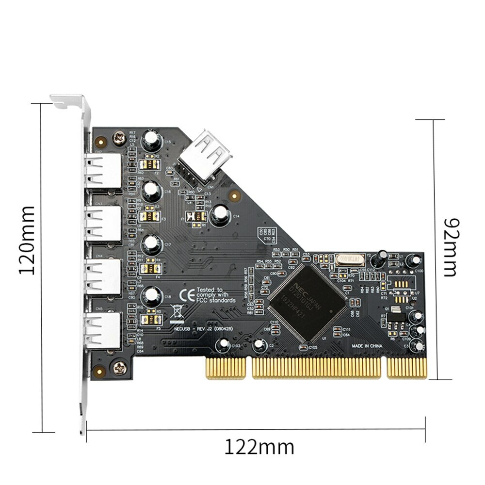 PCI to USB expansion card 4+1 USB2.0 For Windows 98SE/Me/2000/XP 32-bit/XP/Win7