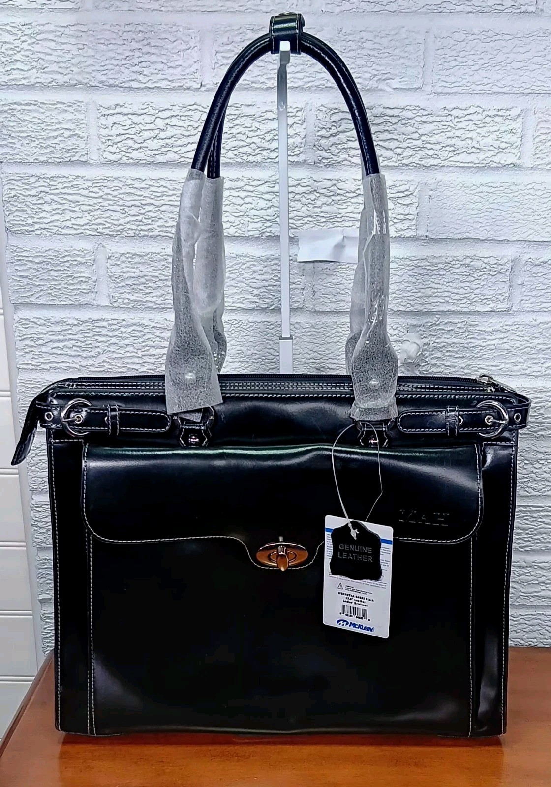 McKlein Winnetka W Series Leather Briefcase 15.6" Large Black NWT 