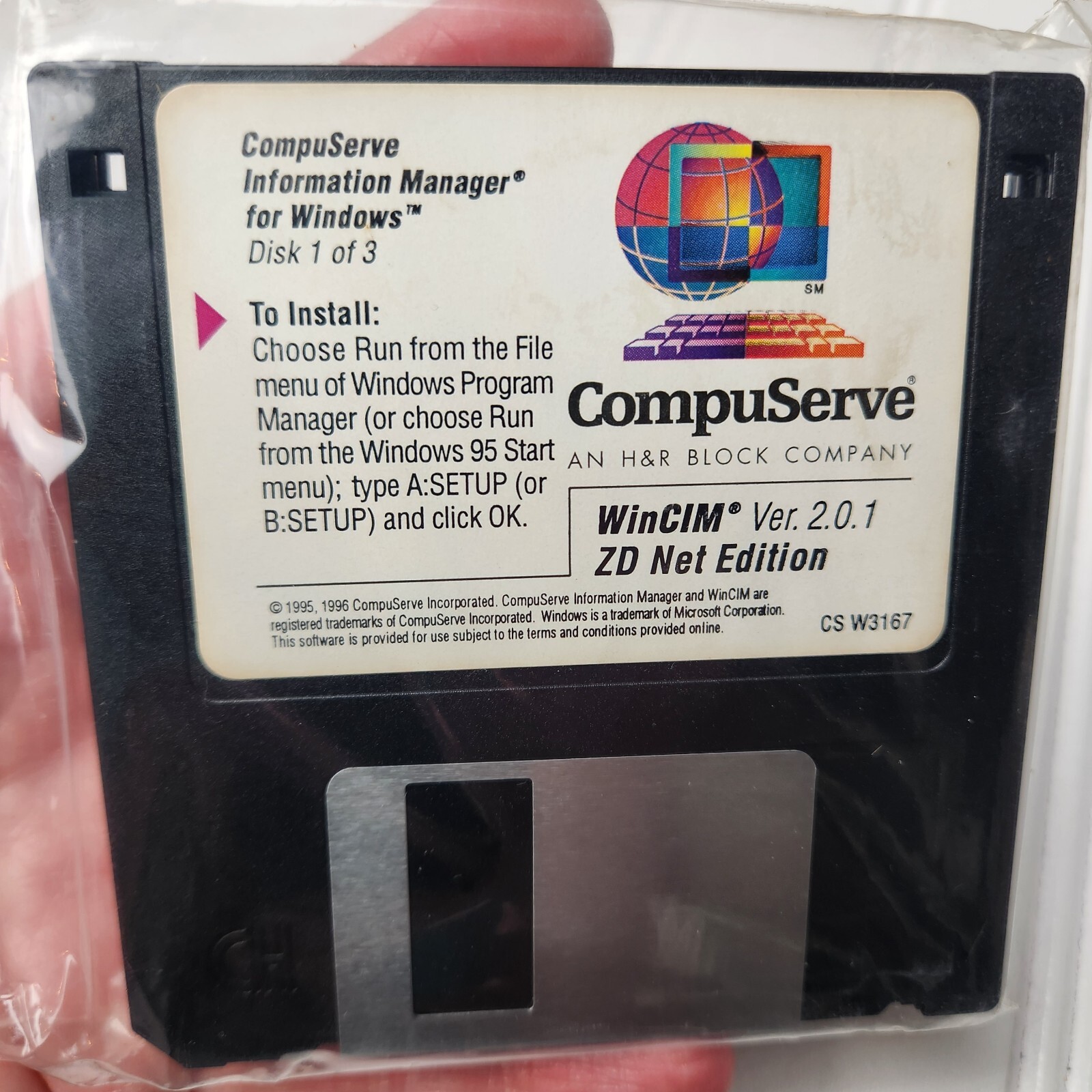 CompuServe WinCim Version 2.0.1 ZD Net Edition NEW 1996 3.5 Disk Set Of 3