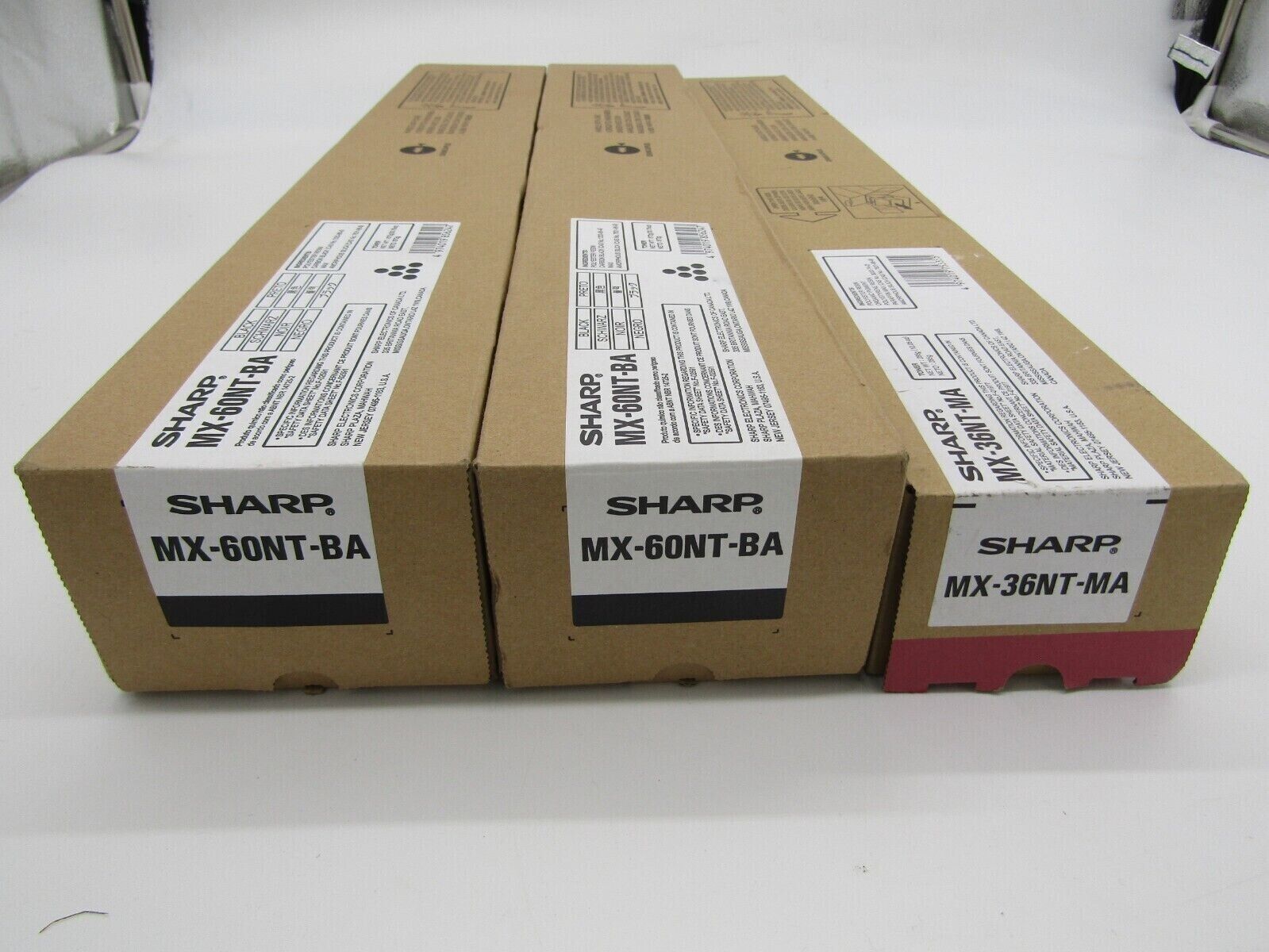 3x Lot NEW SHARP MX-60NT-BA,CA,YA,MA OEM Laser Toner Cartridges