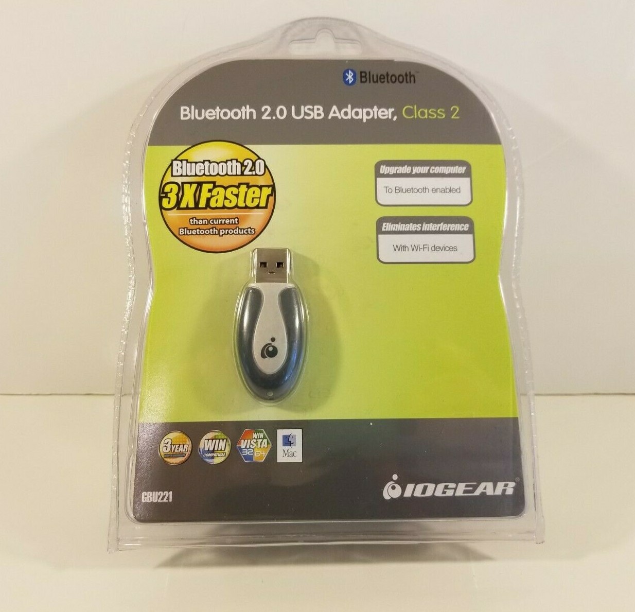 IOGEAR GBU221 Bluetooth 2.0 USB Adapter CLASS 2, 66’ Distance, PC & MAC - NEW 