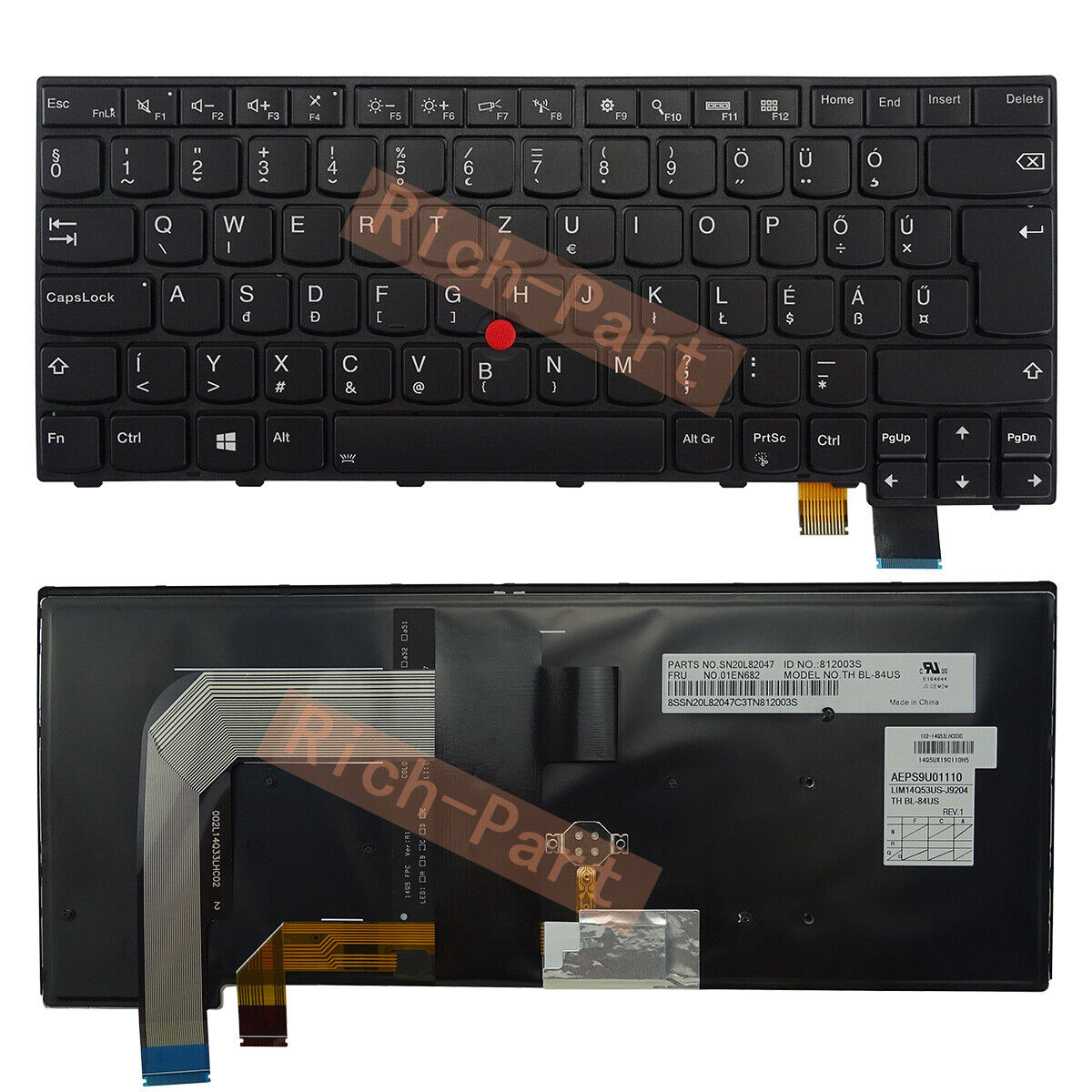 Hungarian Backlit W/Trackpoint Keyboard for Lenovo Thinkpad T460P(Not for T470P)