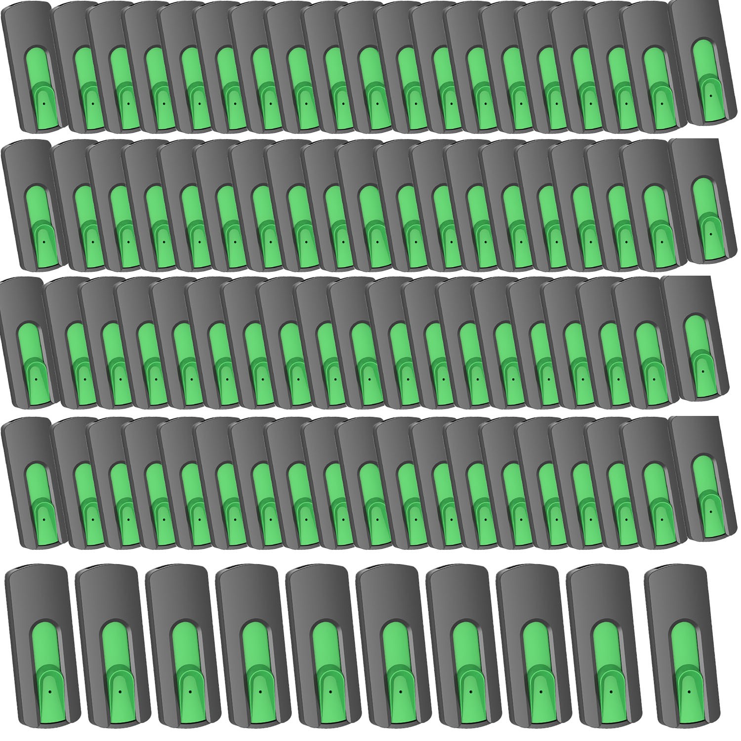 Kootion 100pcs 128MB USB 2.0 Retractable Flash Drives USB Memory Stick Green