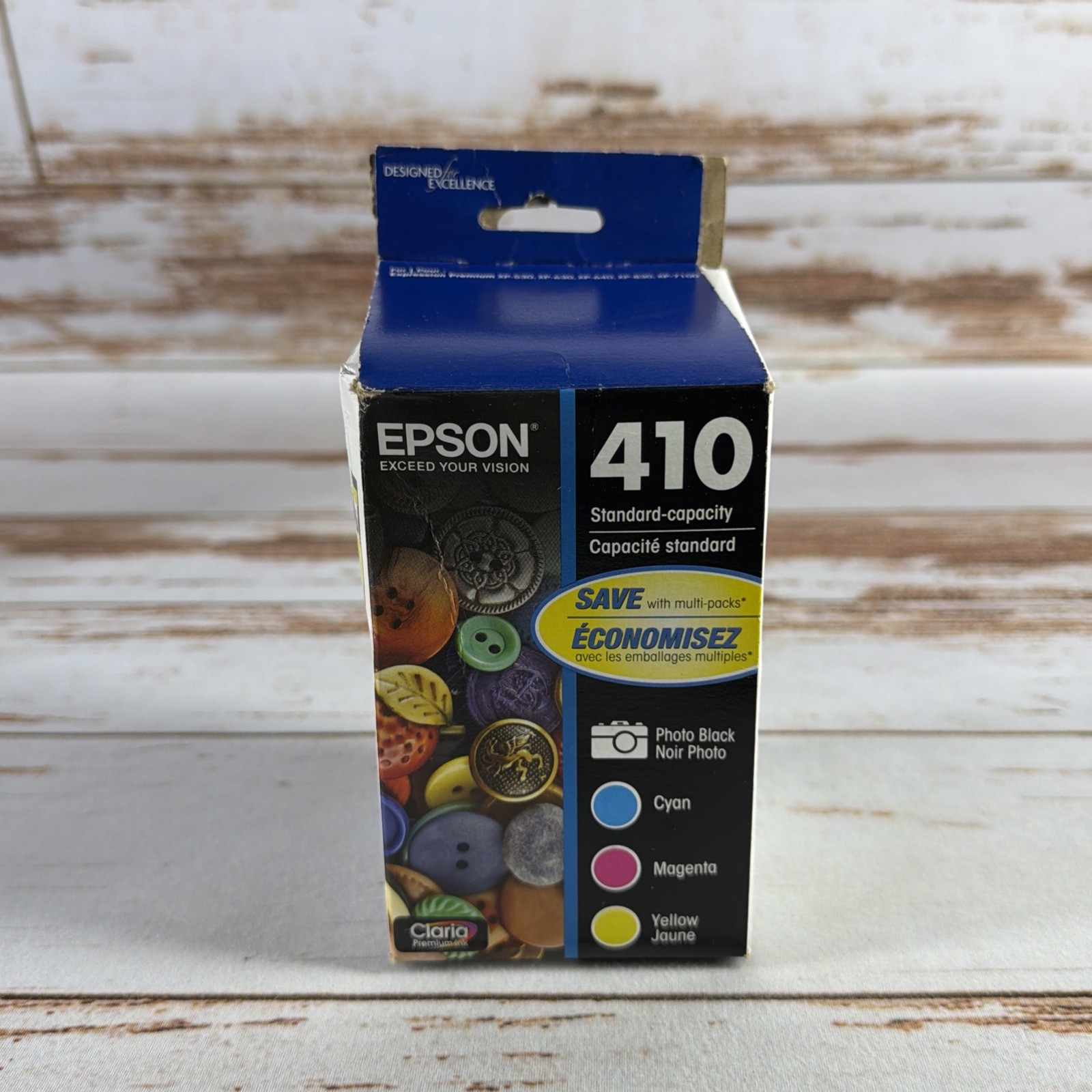 Epson 410 Ink Cartridges Photo Black Cyan Magenta Yellow 4 Pack Sealed Exp 5/25
