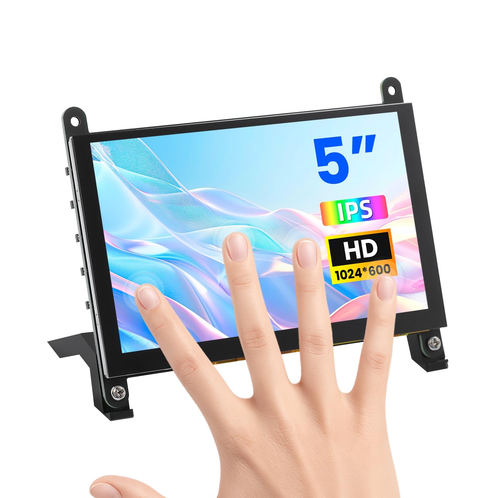 5 Inch Touchscreen Monitor for Raspberry Pi 5/4/3, 1024 X 600 IPS Display with 5