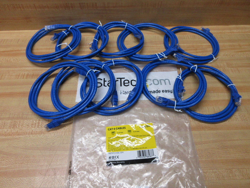 StarTech N6PATCH5BL Cat6 Patch Cable N6PATCH5BL10PK (Pack of 10)