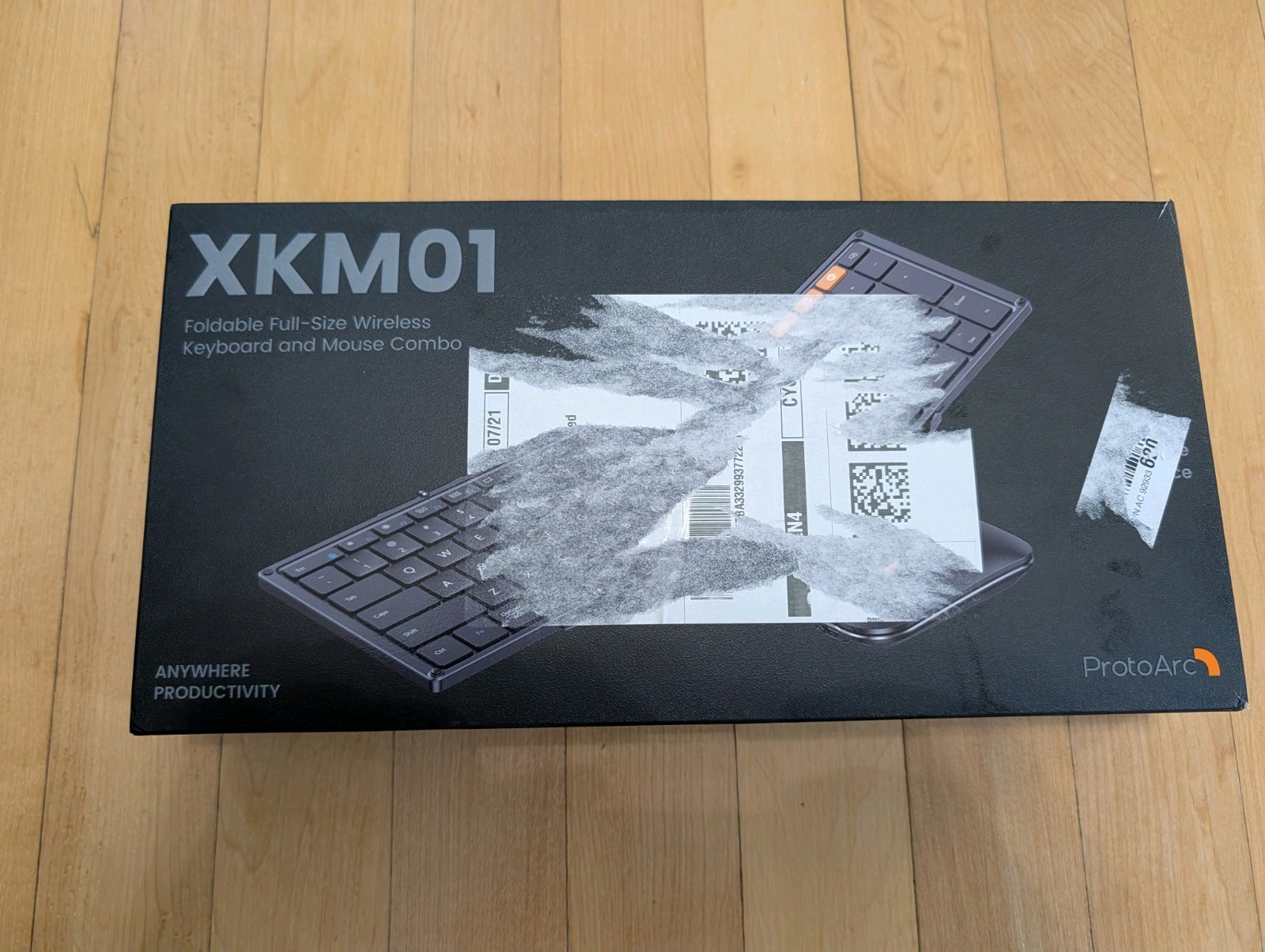 Foldable Keyboard and Mouse, XKM01 Folding 2.4G+Dual Bluetooth, Black Gray NEW