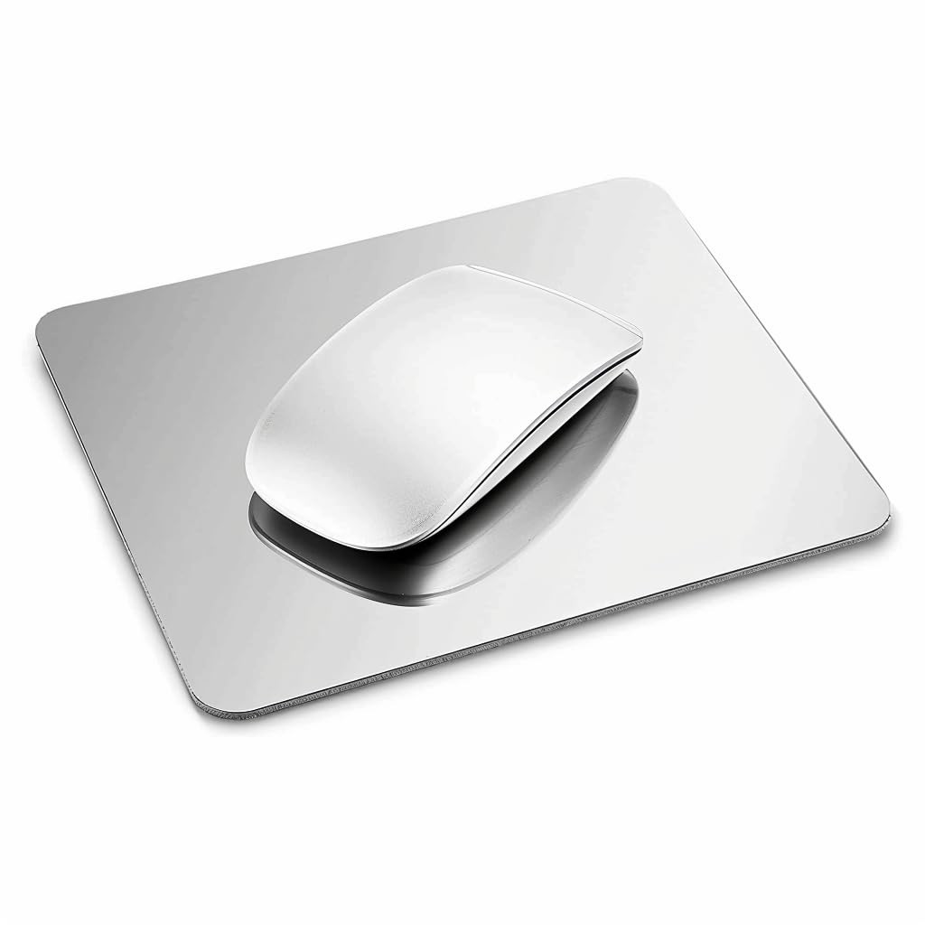 Hard Metal Aluminum Mouse Pad - Dual-Sided Metal Mousepad with Smooth & Textu...