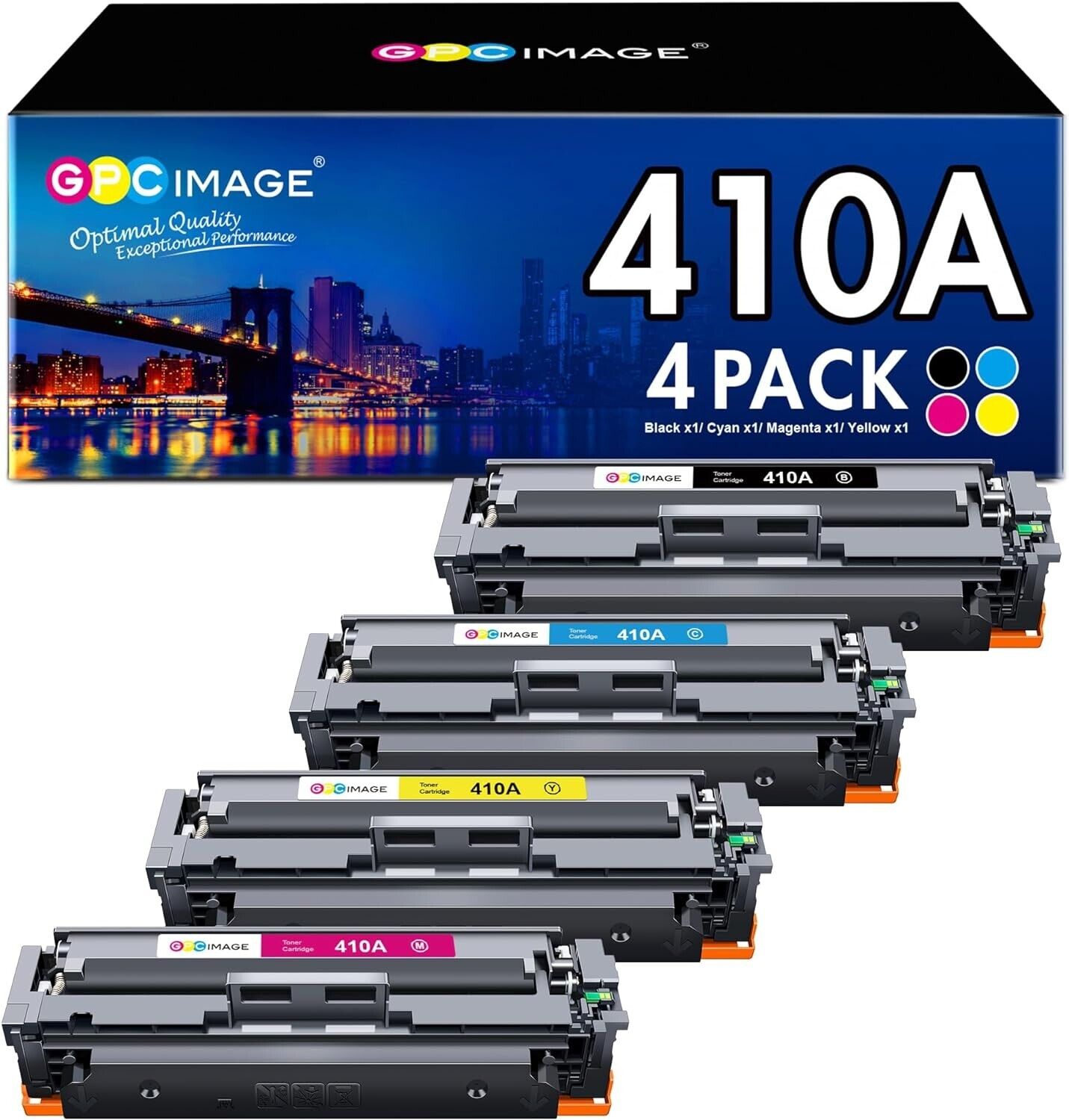 GPC Image Compatible Toner Cartridge Replacement for HP 410A CF410A CF411A CF412